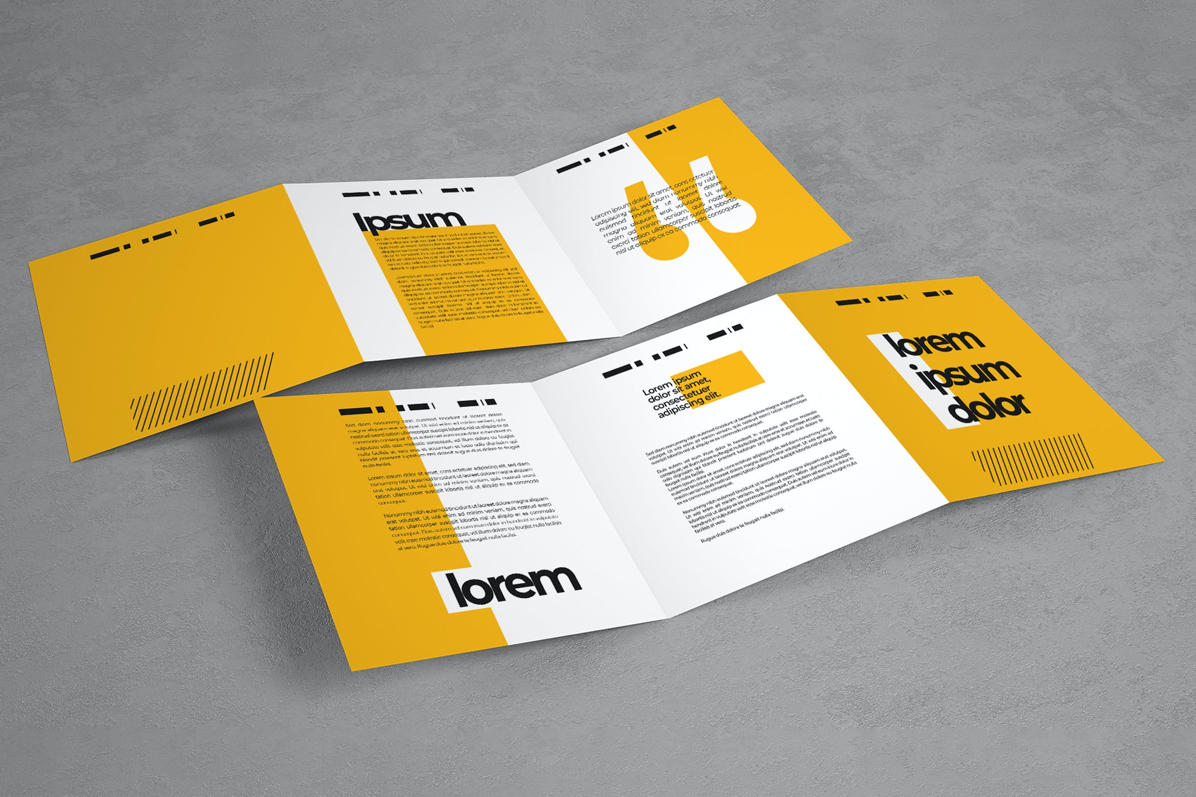 两个三折页宣传册设计样机素材 Two Trifold Brouchures Mockup