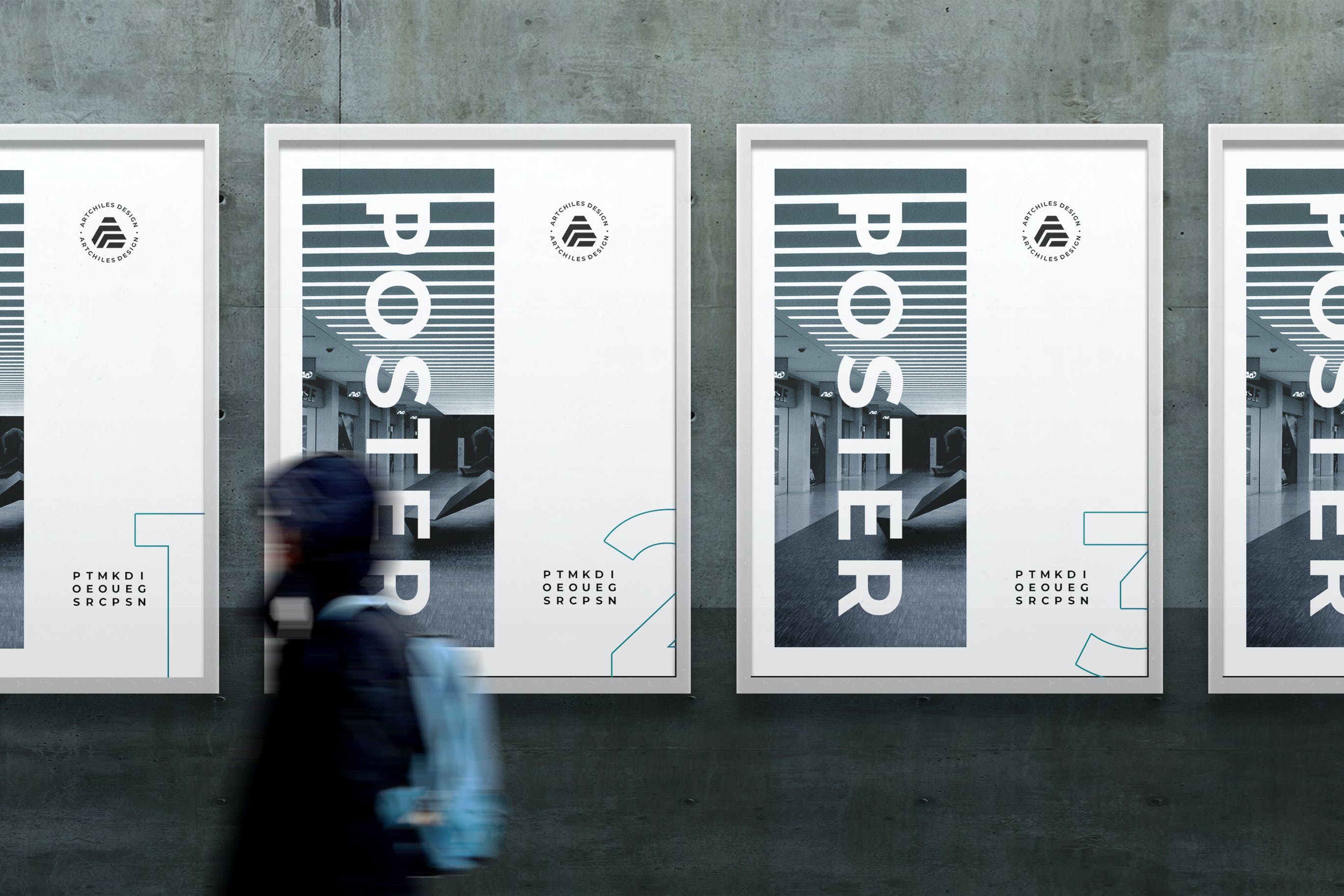 海报框架设计样机模板素材 Poster Frame Design Mockup