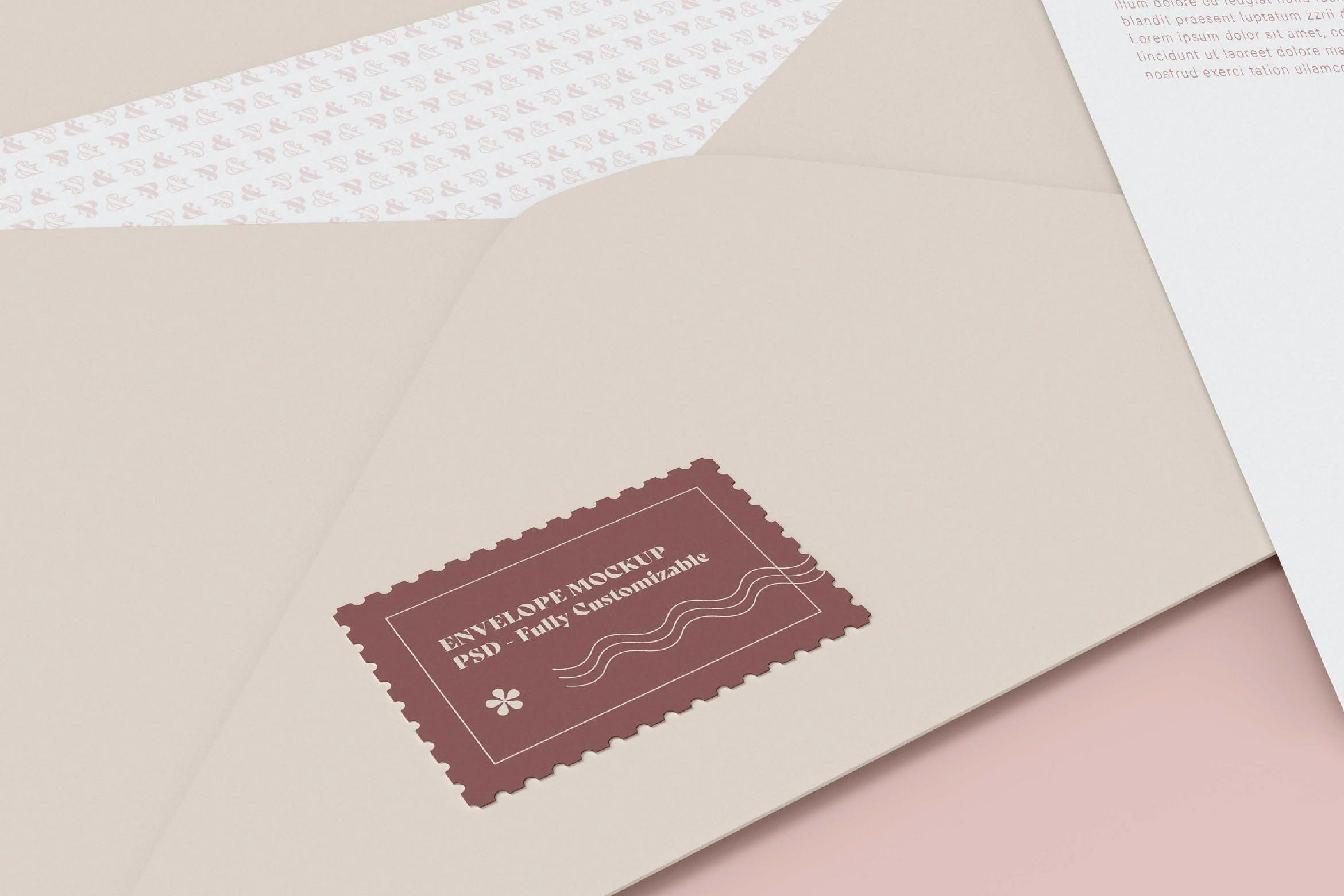 信封设计特写样机模板素材 Envelope Mockup