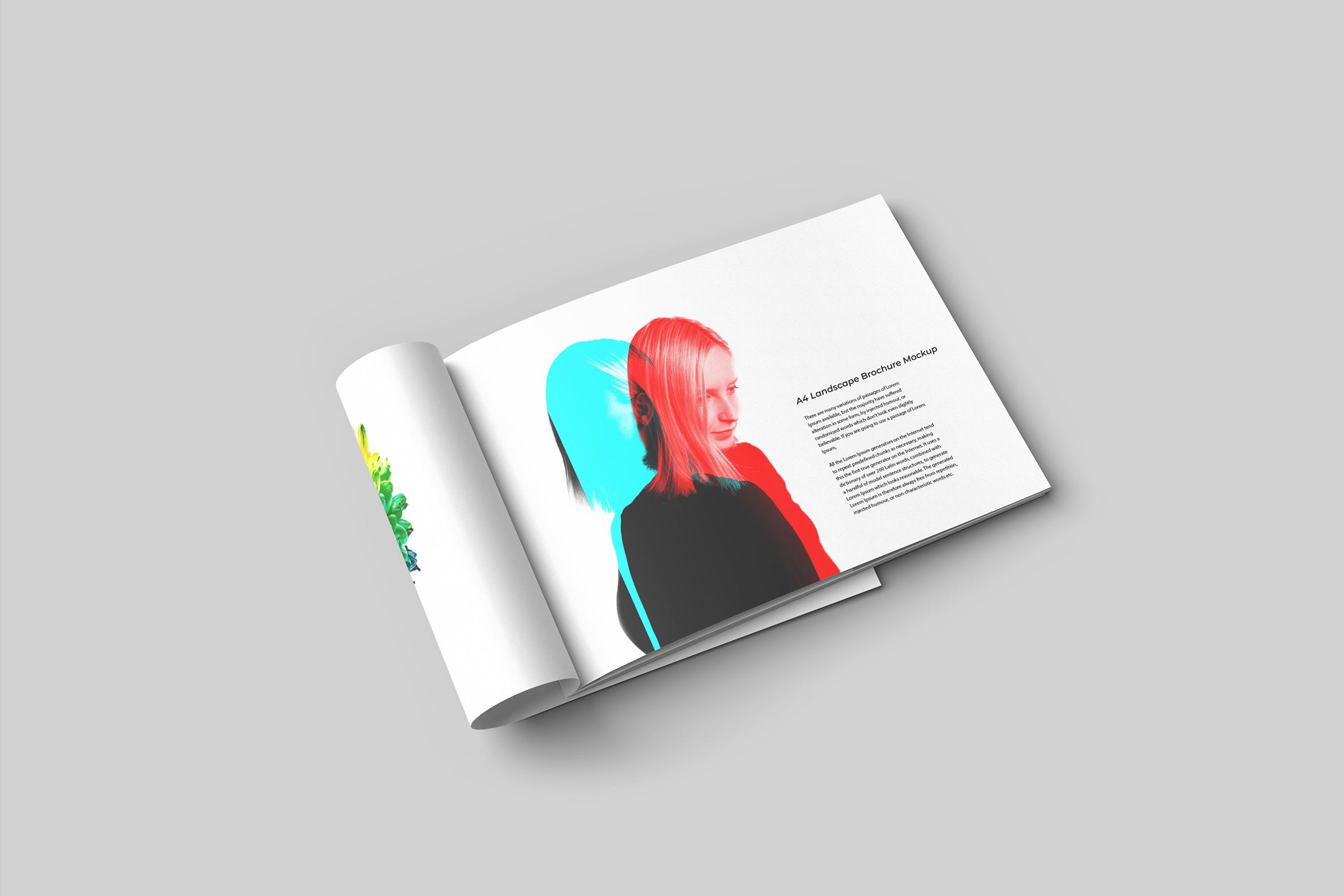 横版杂志画册手册设计样机 Landscape Brochure Mockup