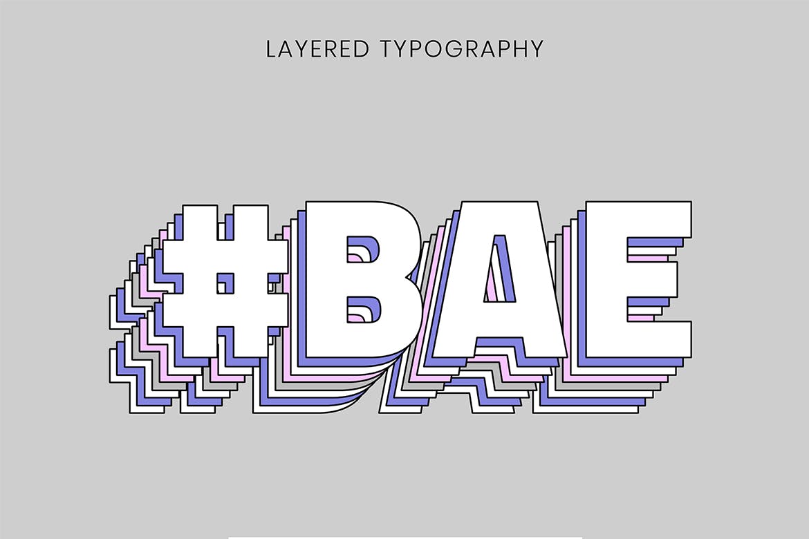 3D分层PSD字体PS图层样式