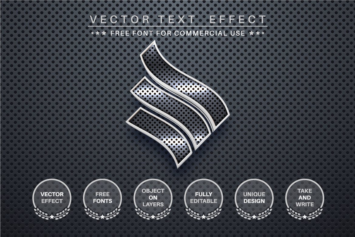 金属网格3D字体PS图层样式