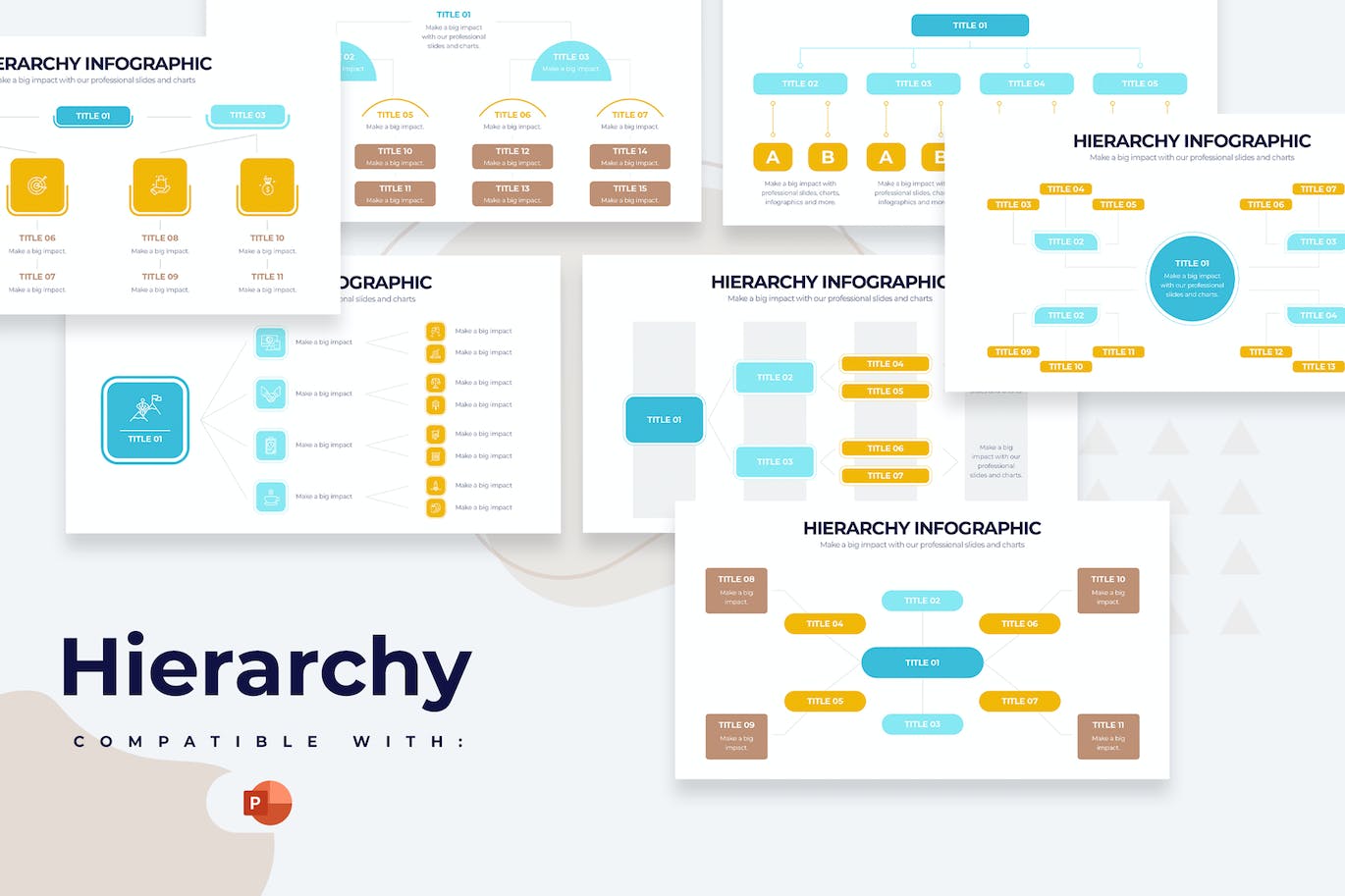 业务层次结构图表PPT模版