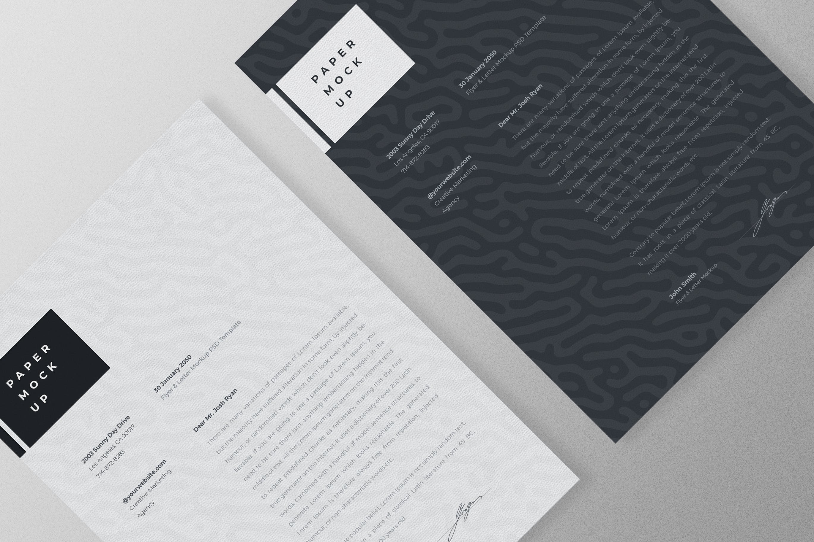 A4规格传单纸张样机 Flyer A4 Paper Mockup