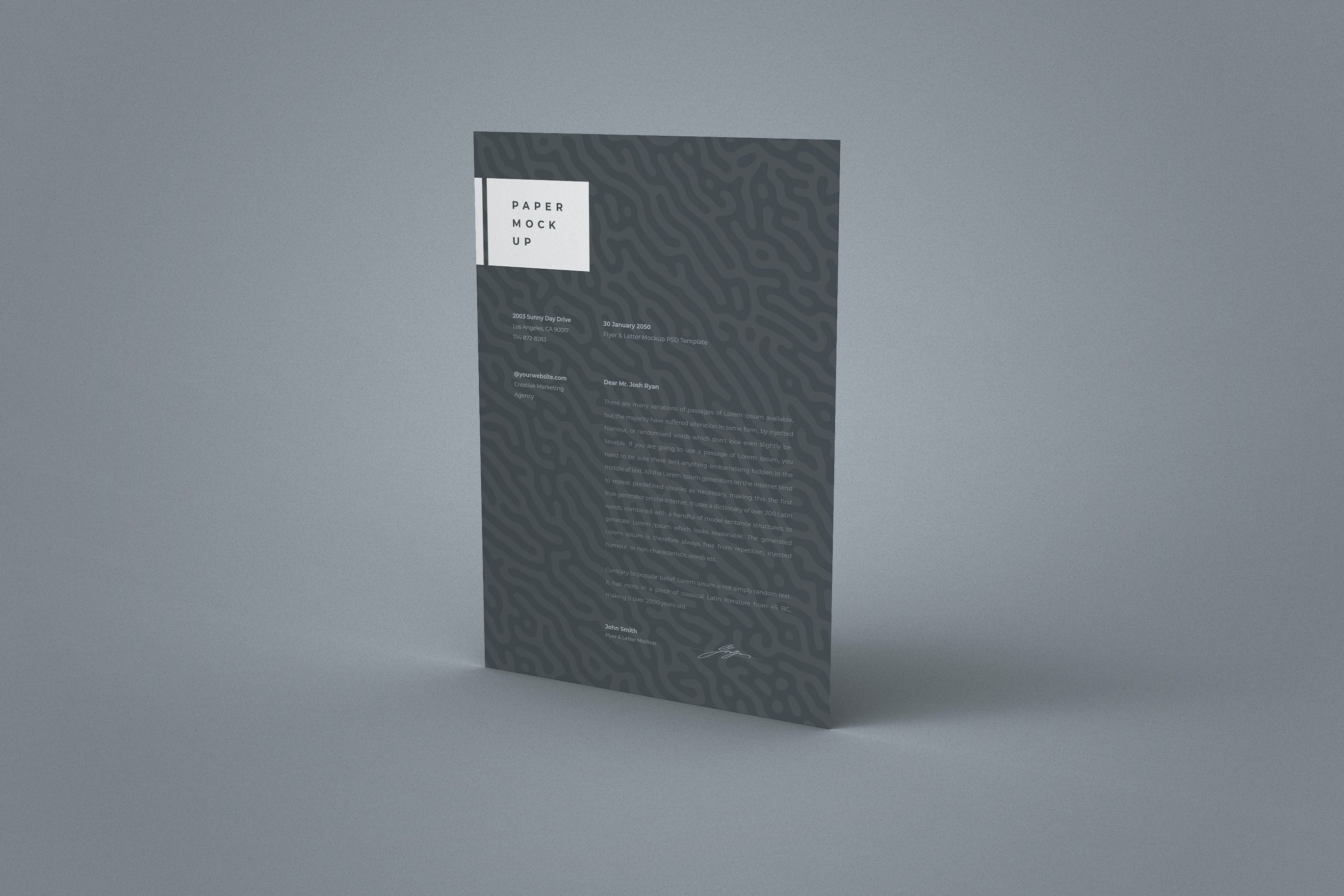 站立式A4纸张文具样机PSD模板 A4 Paper Mockup PSD Template