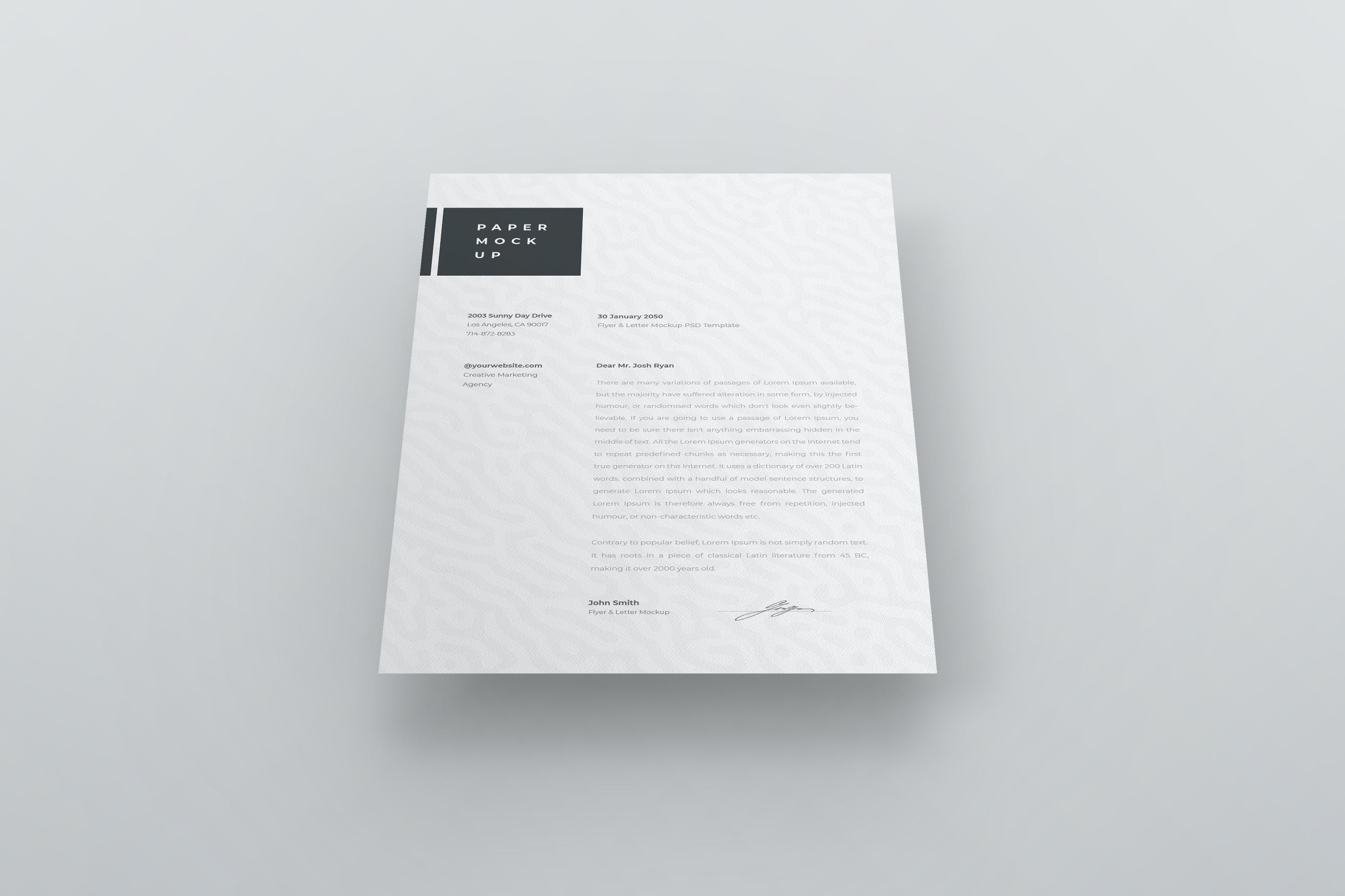 悬浮A4纸张文具样机PSD模板 A4 Paper Mockup PSD Template