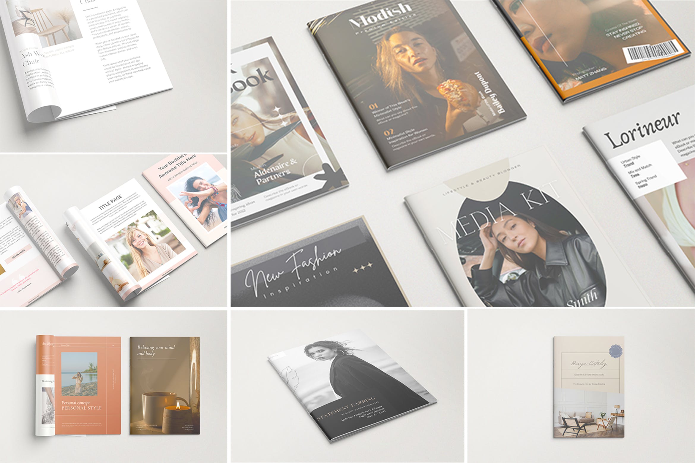 杂志小册子/目录设计样机 Brochure / Catalog Mockups