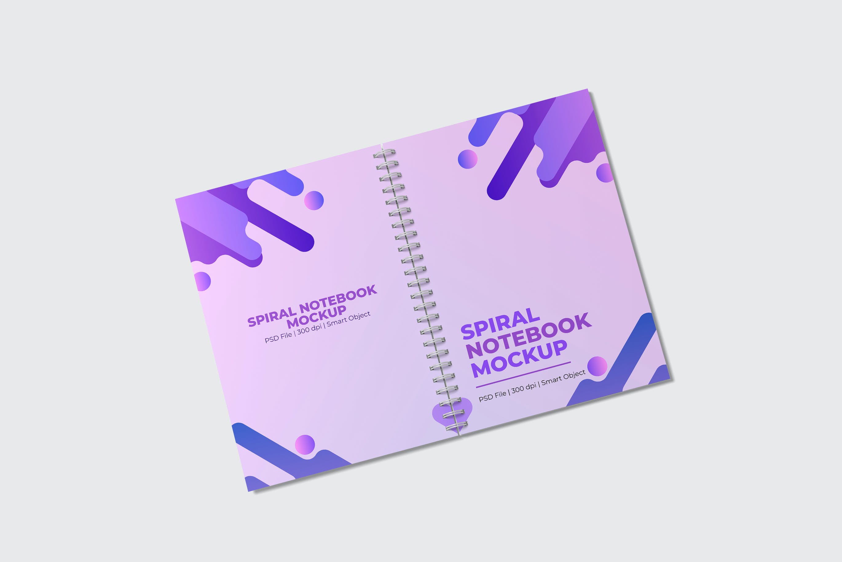 活页螺旋开页笔记本正反面设计样机 Notebook Mockups