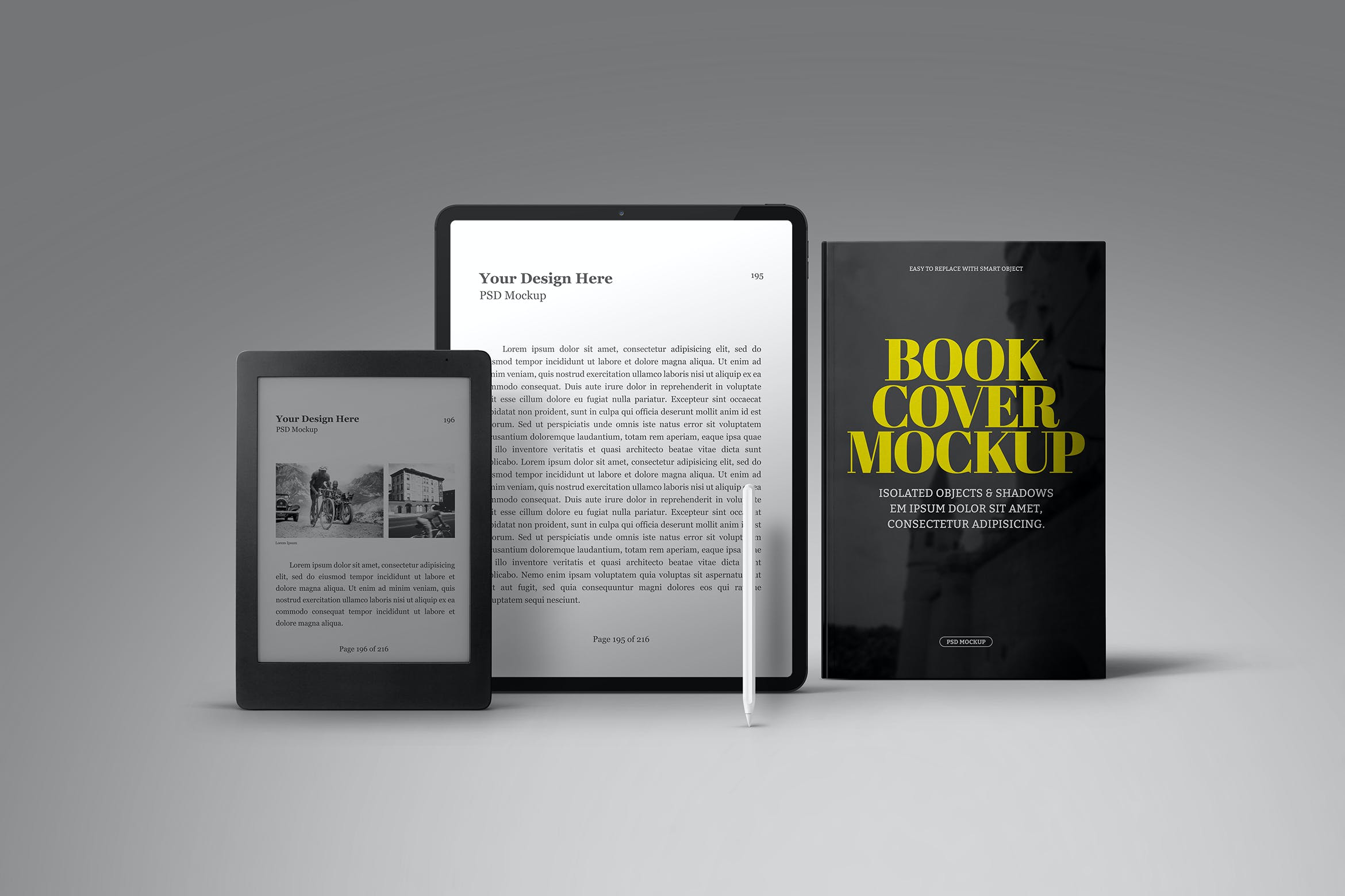 电子书阅读器12.9″平板电脑样机 Pro  E-Book Reader Mockup Tablet Pro 12.9″