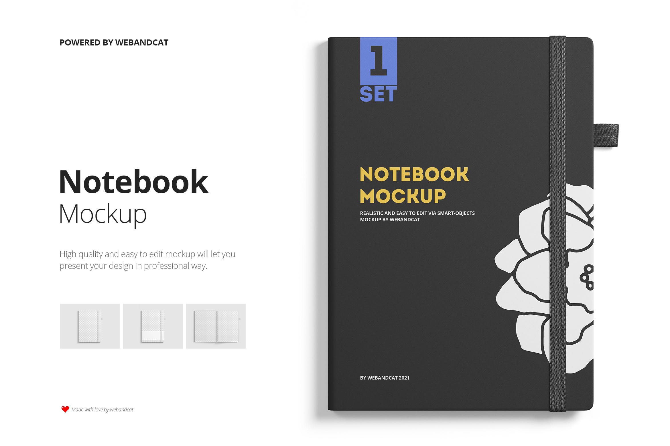 记事本封面设计俯视图样机 Notebook Planner Mockup