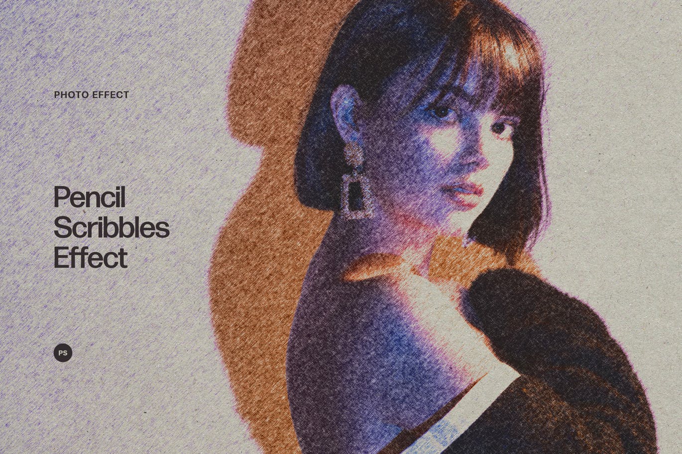 高品质的时尚高端逼真质感手绘铅笔涂鸦效果图层样式-PSD