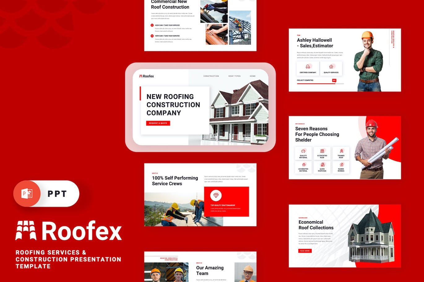 屋顶服务和建筑PPT模版