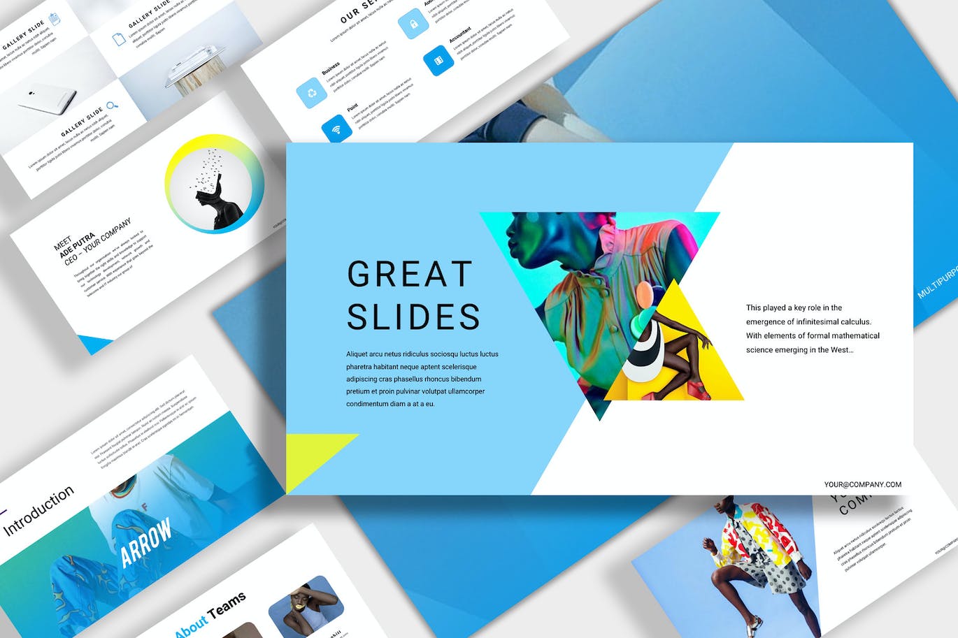 创意几何形状幻灯片ppt模板