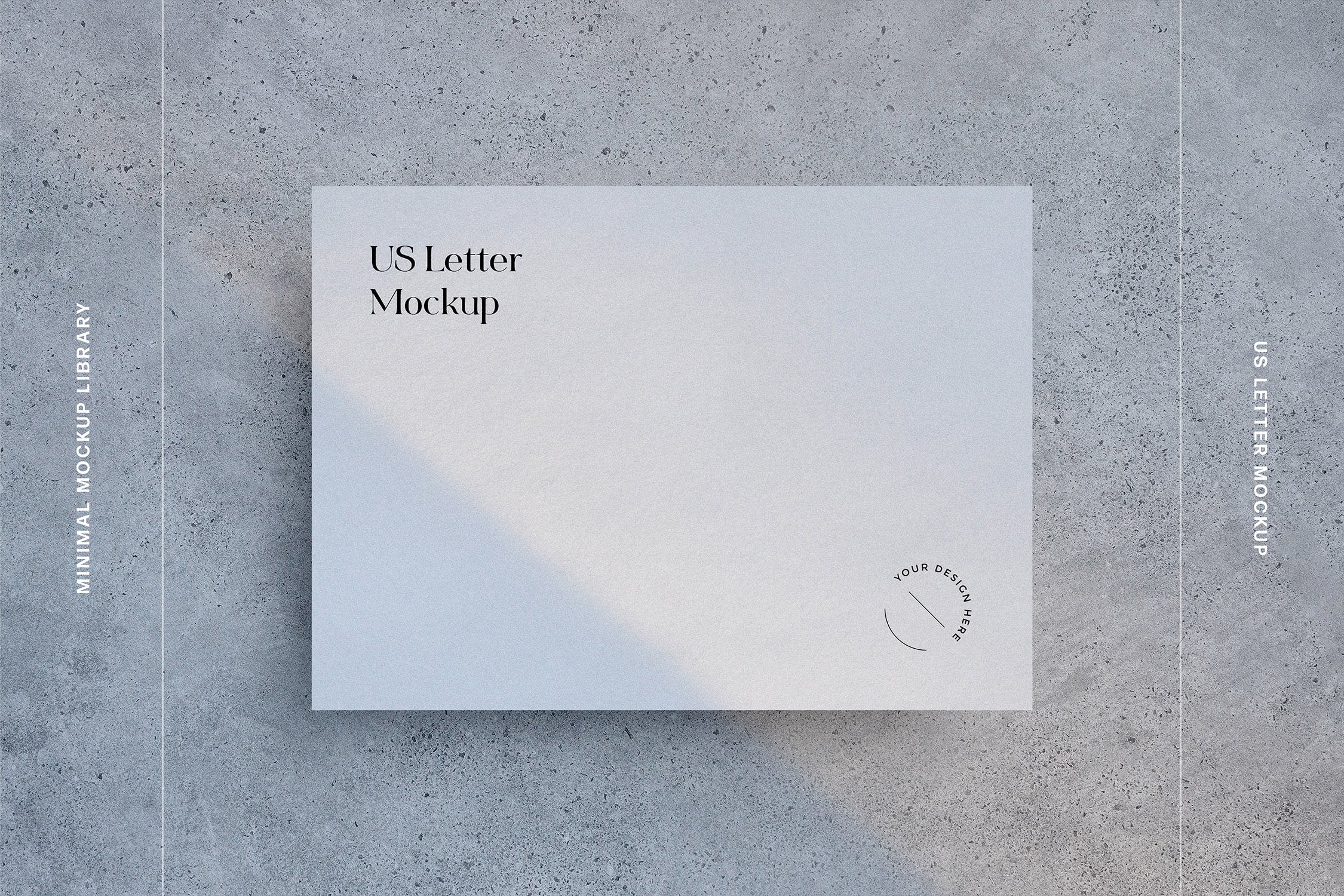 极简的美国信纸VI设计样机 Minimal US Letter Paper Mockup