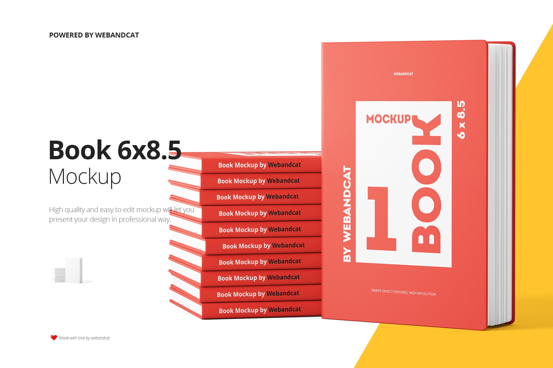 堆叠笔记本/书籍书脊&封面设计样机 Notebook / Book Mockup