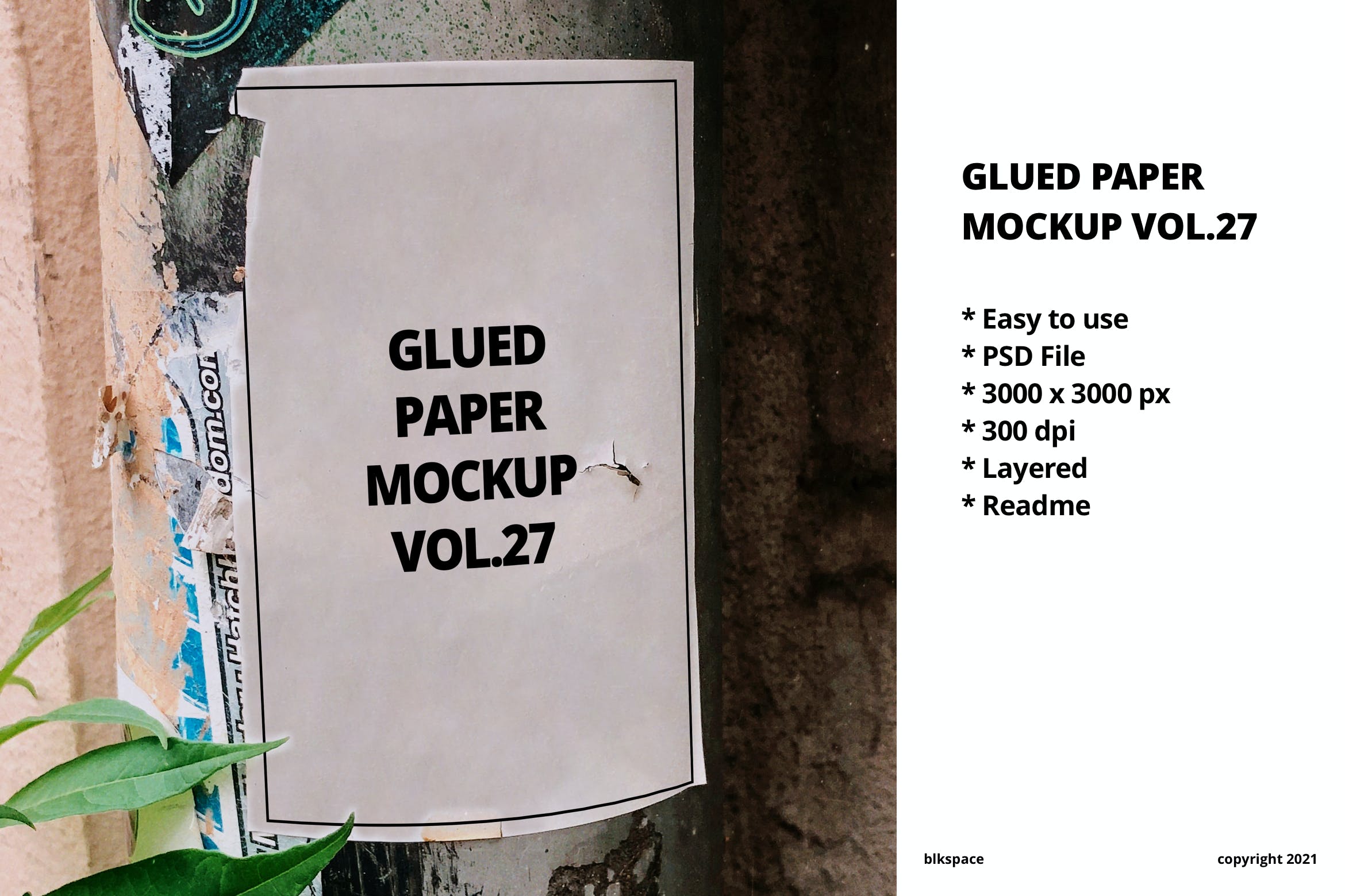 黏墙纸张海报传单样机v27 Glued Paper Mockup Vol.27