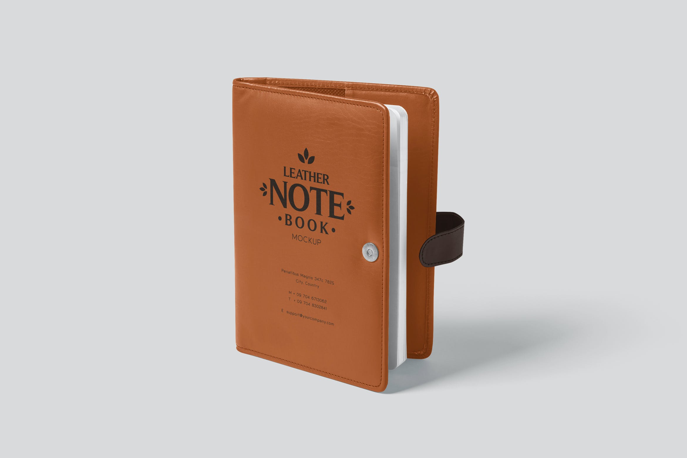 皮革笔记本/记事本封面设计样机 Leather Notebook Mockups
