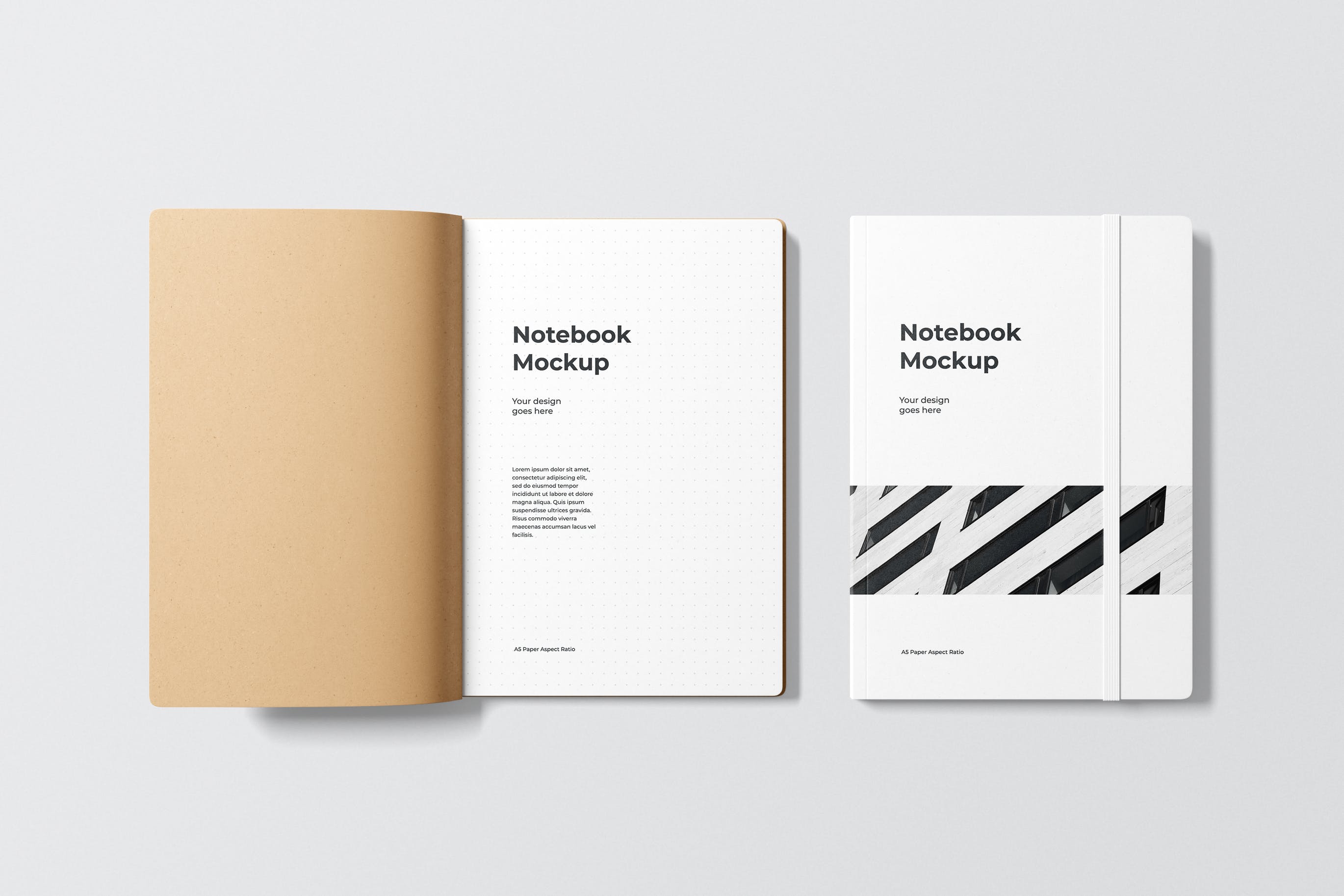 A5尺寸纸笔记本/记事本设计样机 A5 Paper Notebook Mockup