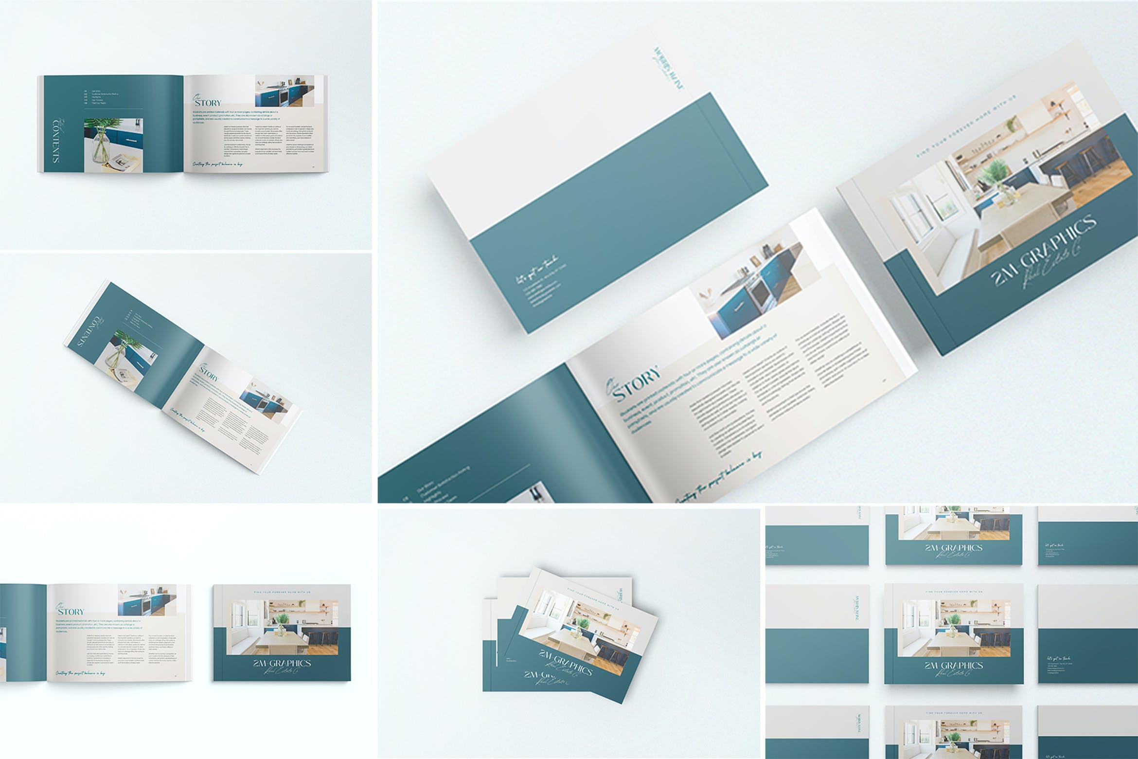 A4横版产品杂志设计样机 A4 Landscape Magazine Mockups
