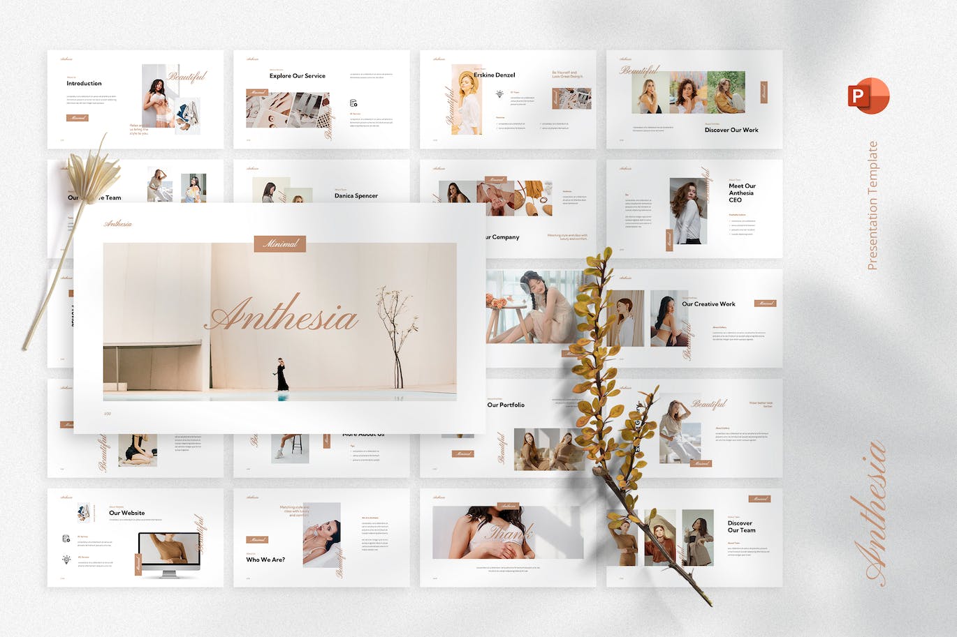 莫兰迪风格企业介绍图文排版PPT模版