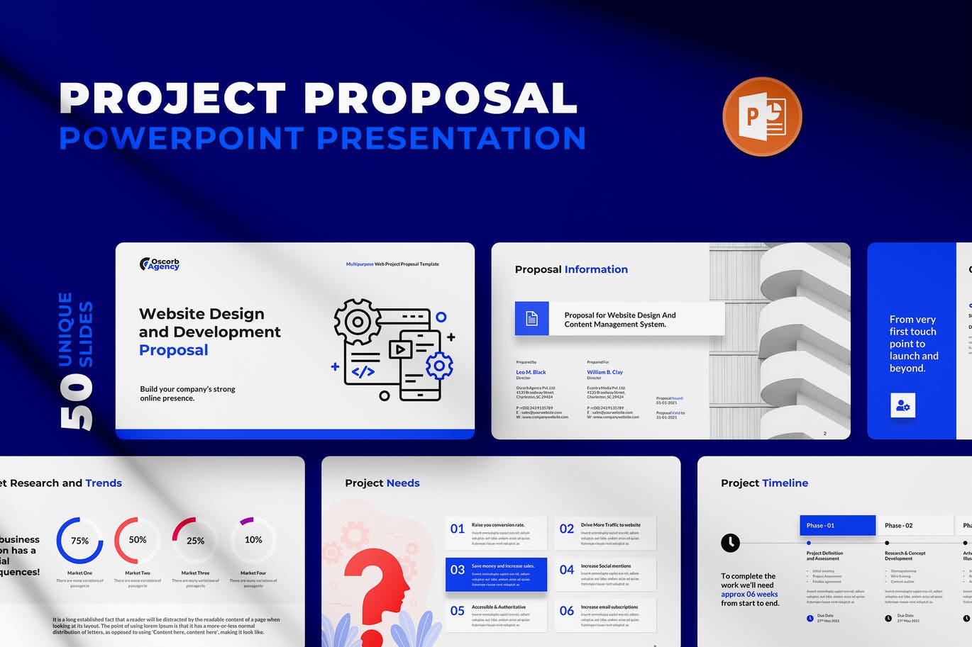 蓝色公司广告牌商业提案PPT模版