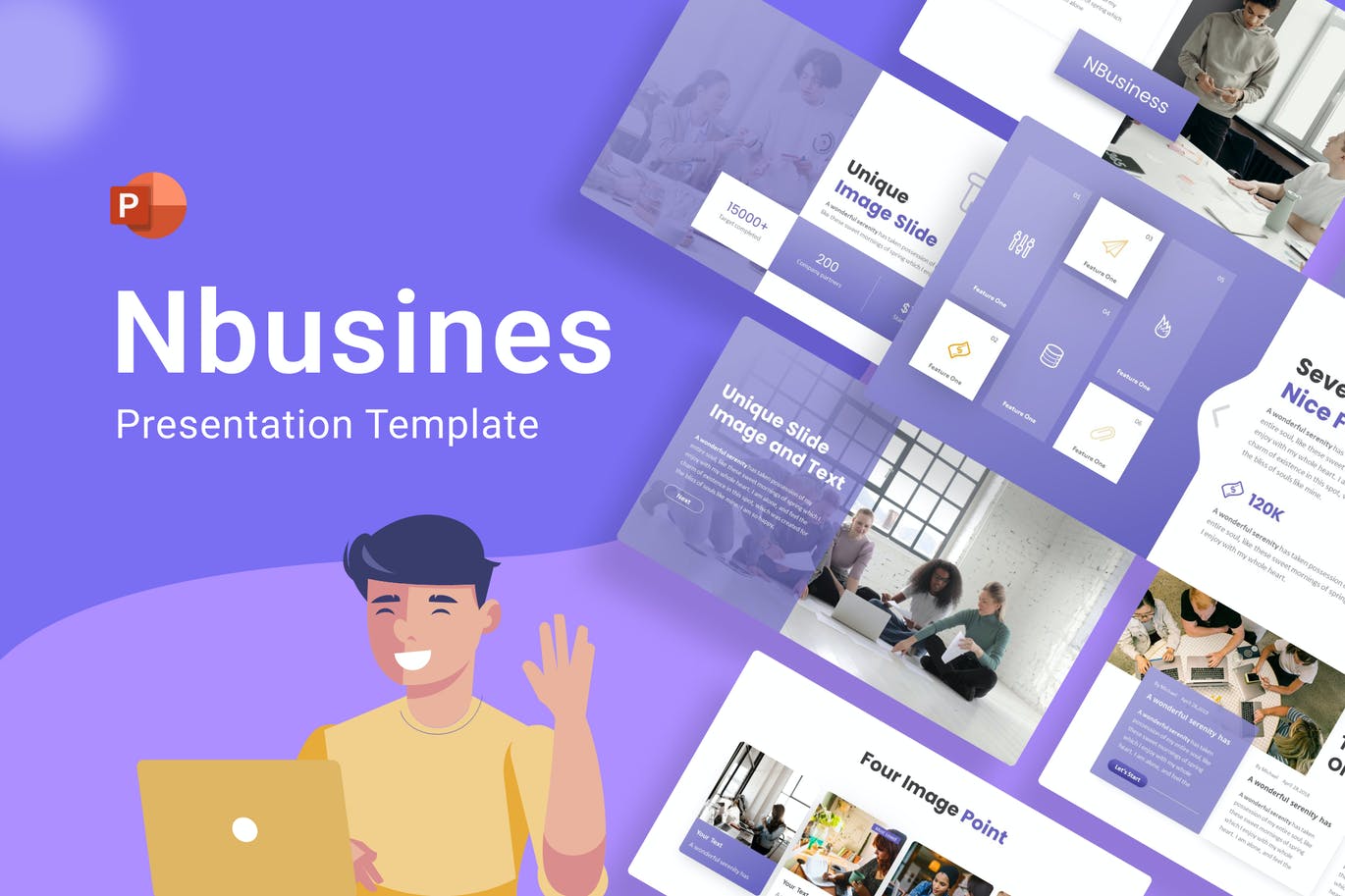 淡紫色渐变商业模式项目展示PPT模版