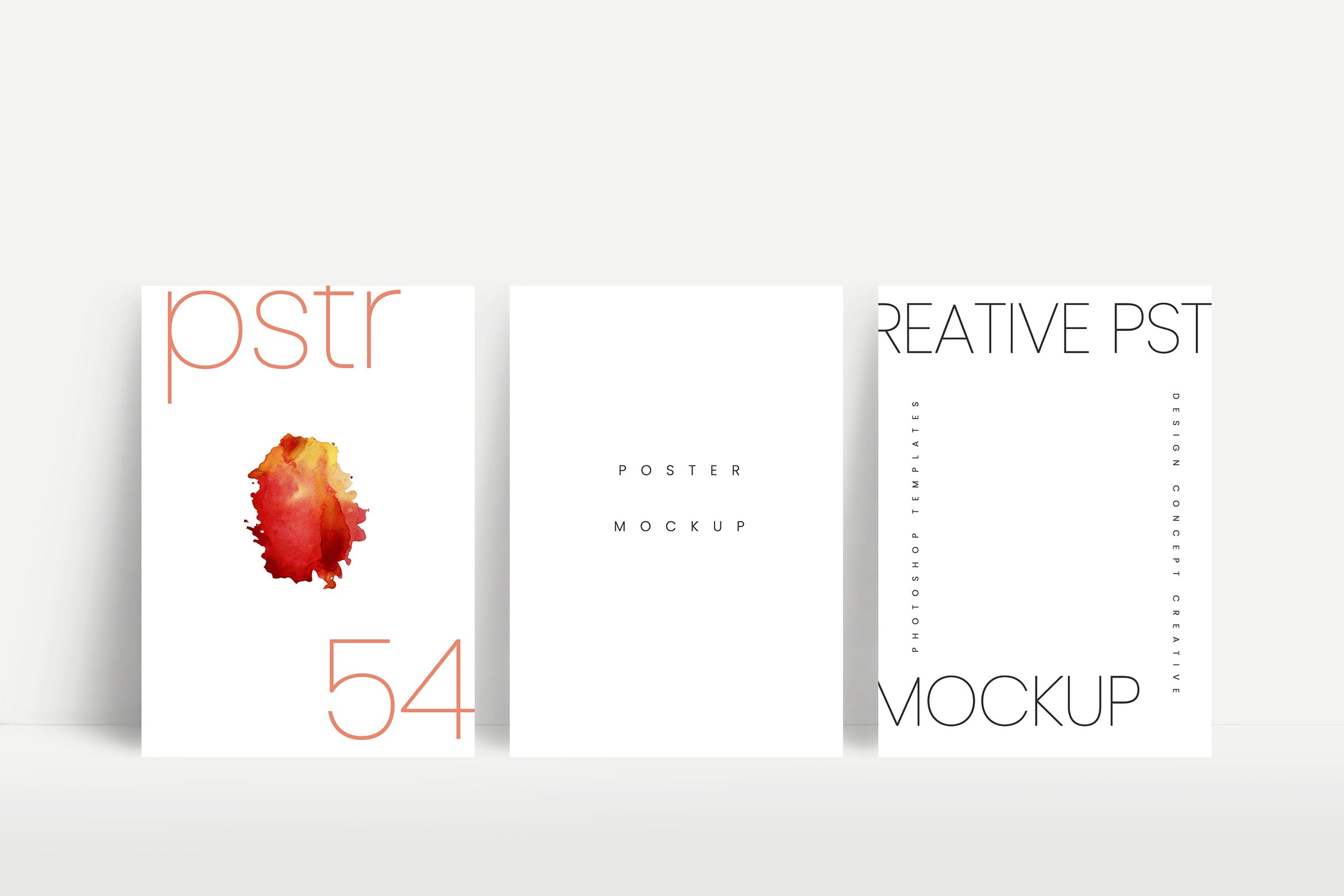 3个A4海报传单设计展示样机 A4 Poster Mockup