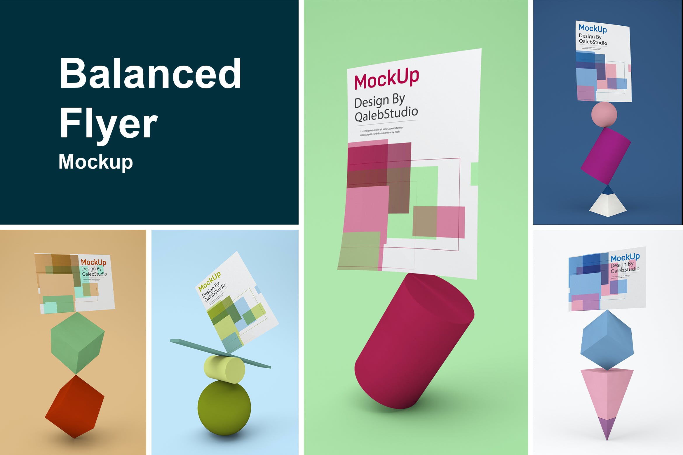 平衡积木海报传单样机 Balanced Flyer