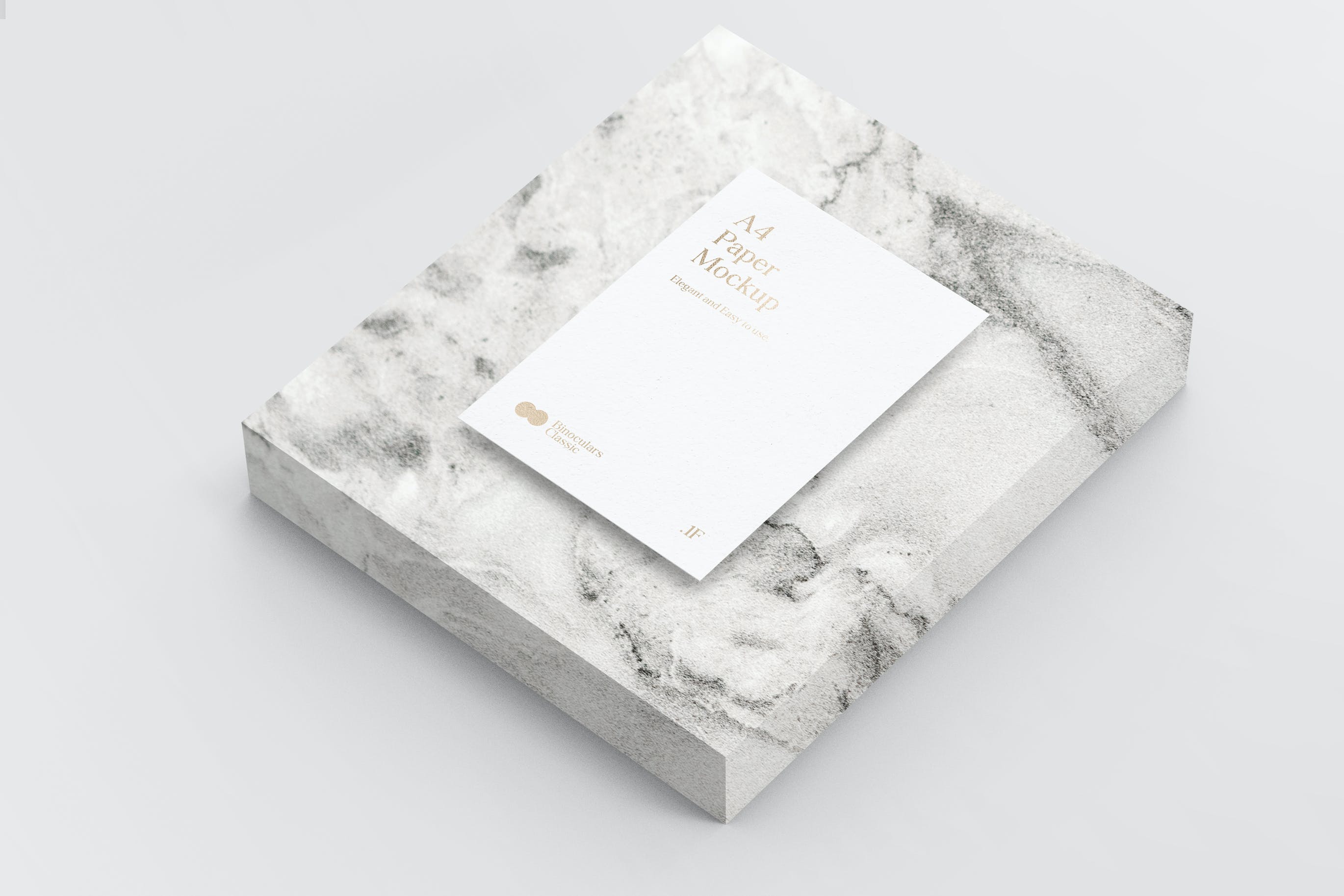 大理石背景A4纸张海报传单设计展示样机 A4 Paper Mockup