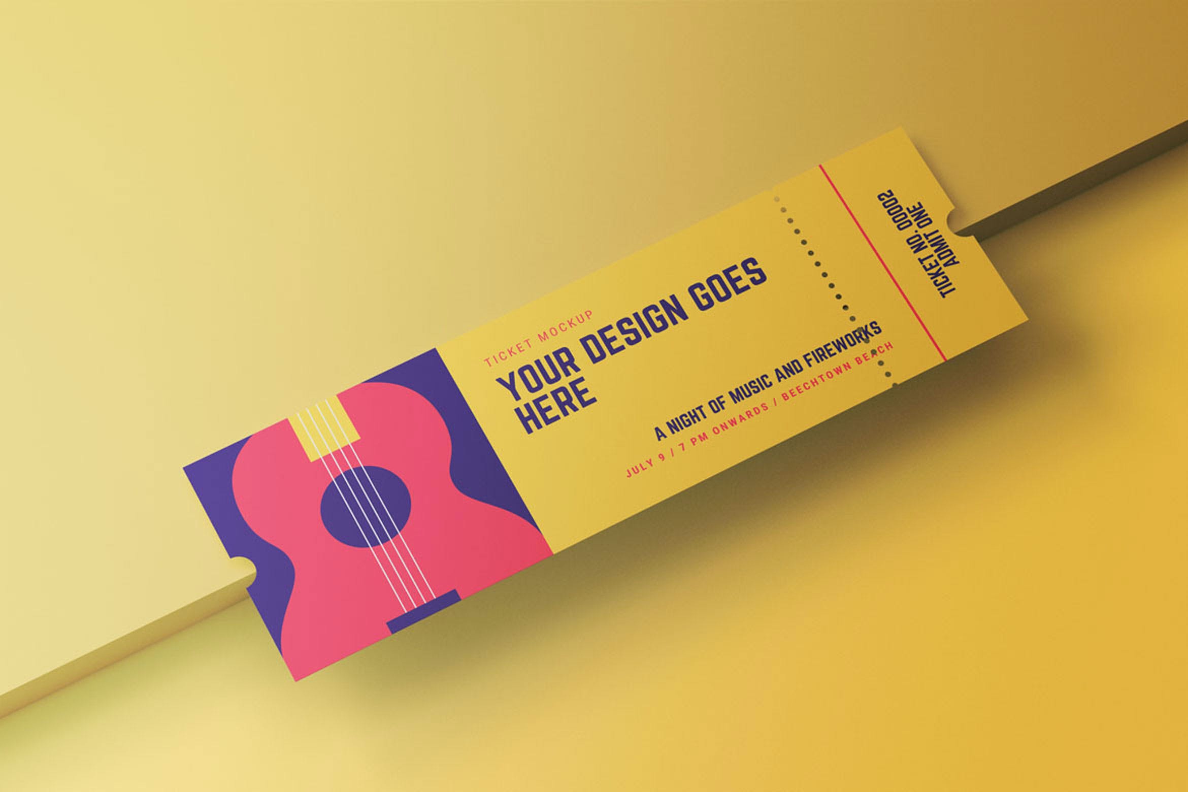 活动门票/票券设计样机 Ticket Mockup