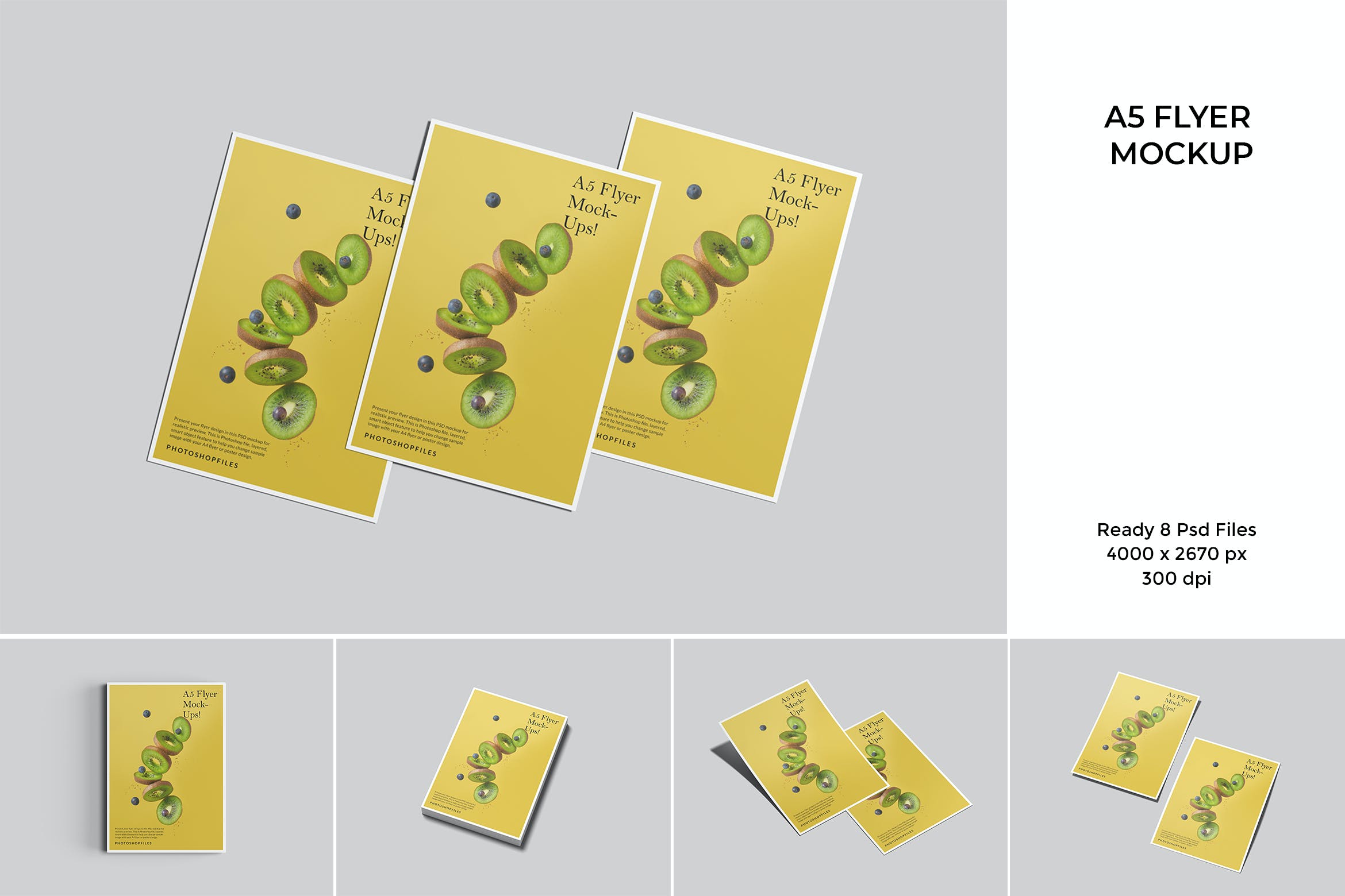 A5尺寸纸张海报传单设计展示样机 A5 Flyer mockup