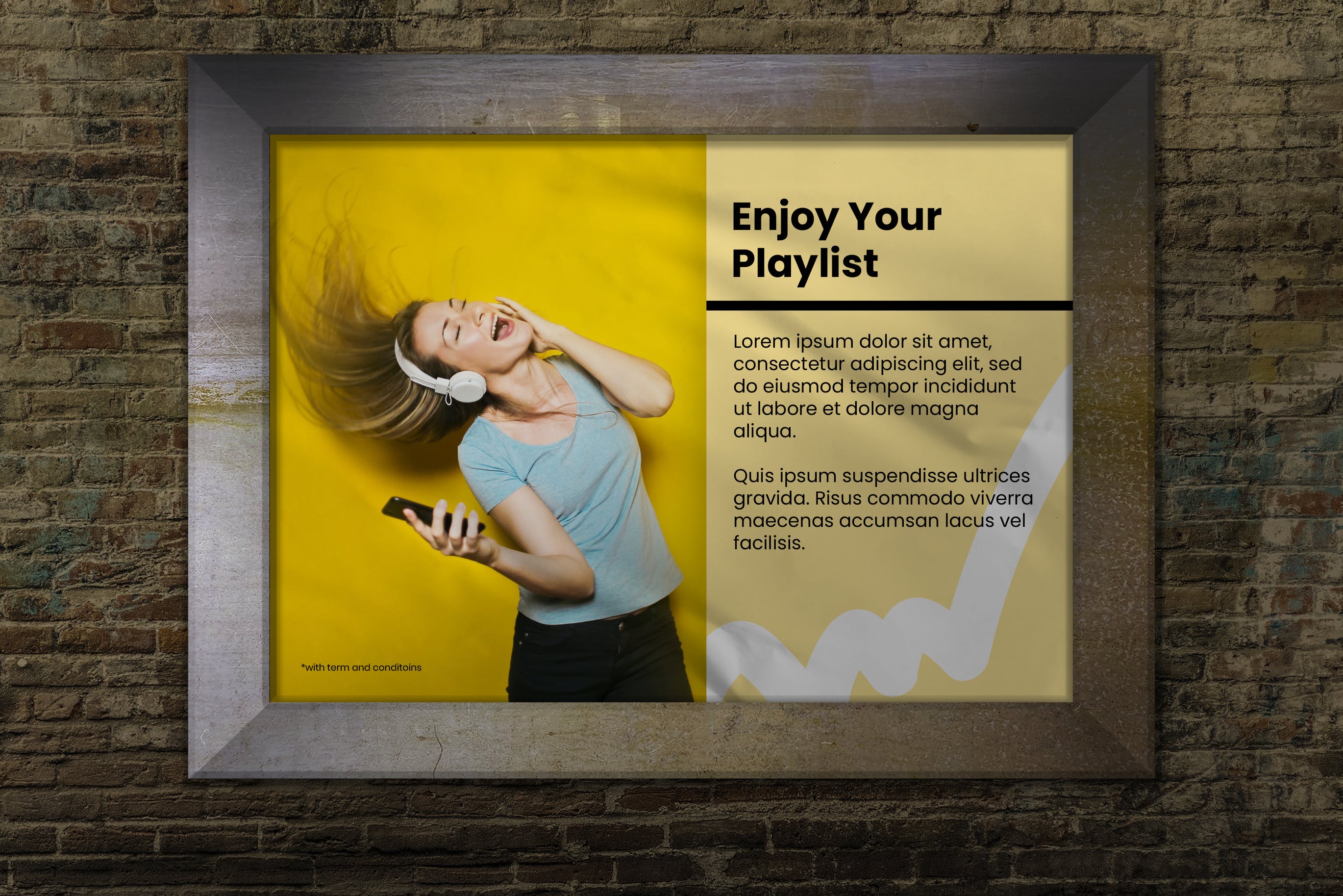 复古墙体海报展示样机 Wall Mockup Poster