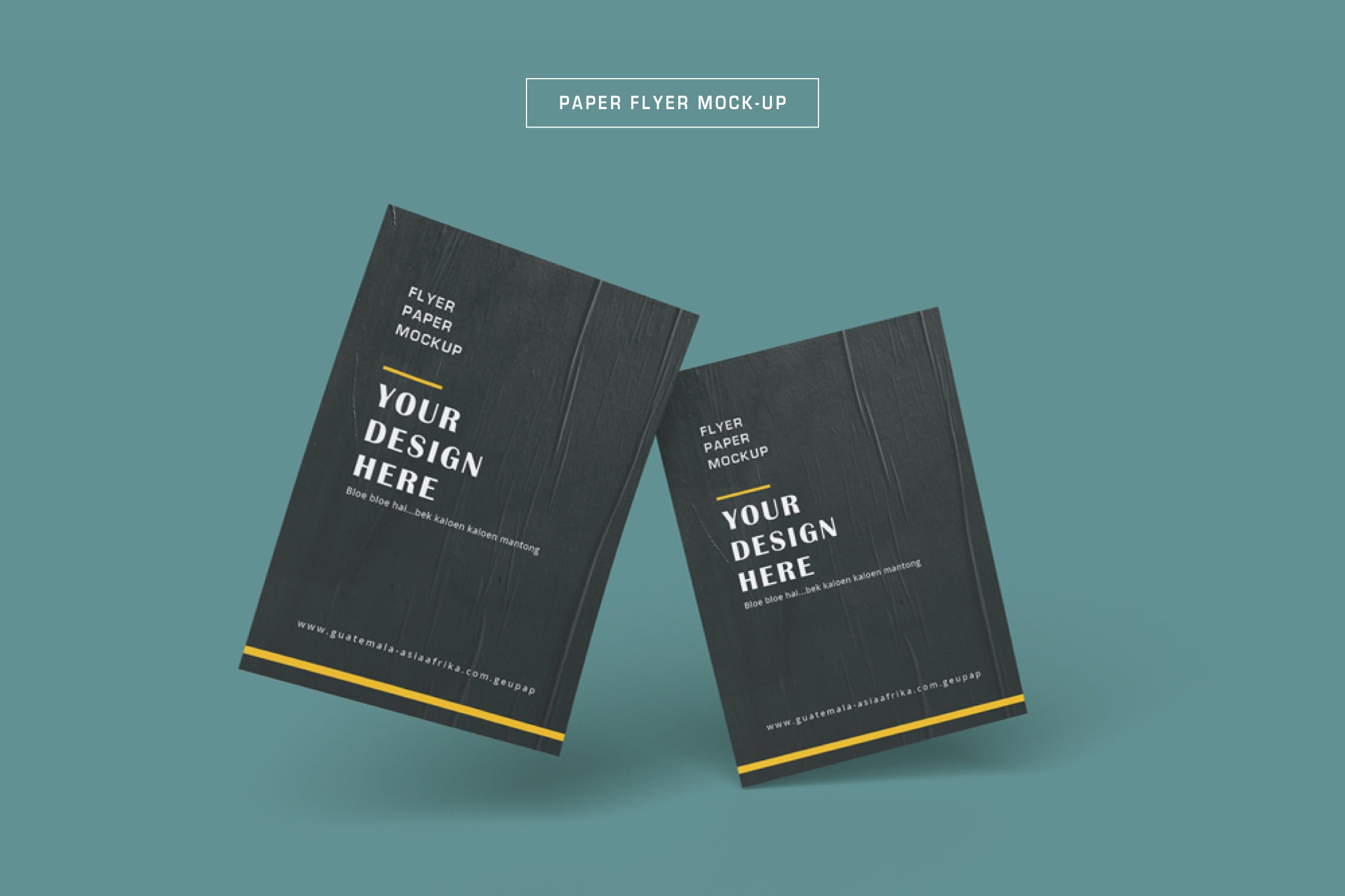 皱纹纸张传单样机模板 Paper Flyer Mockup VL