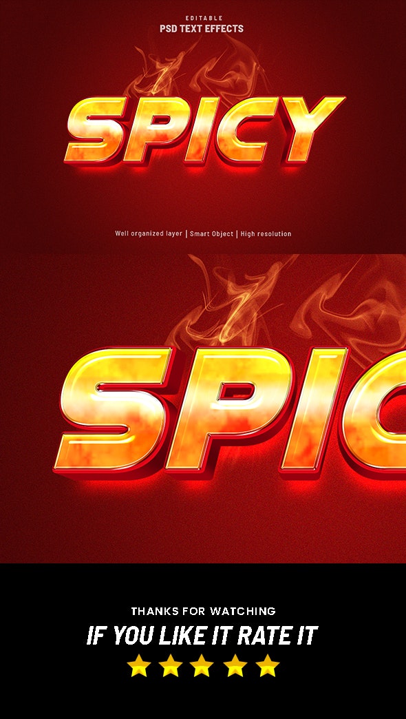 3D火辣可编辑文字效果模板