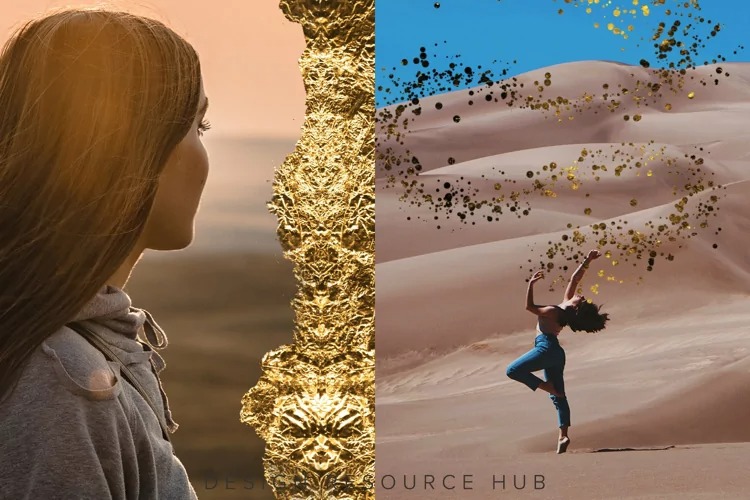 暗金箔效果AI/PS样式素材