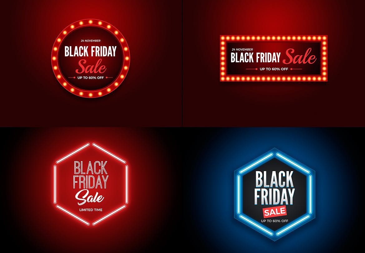 黑色星期五的促销标语（PSD,JPG）