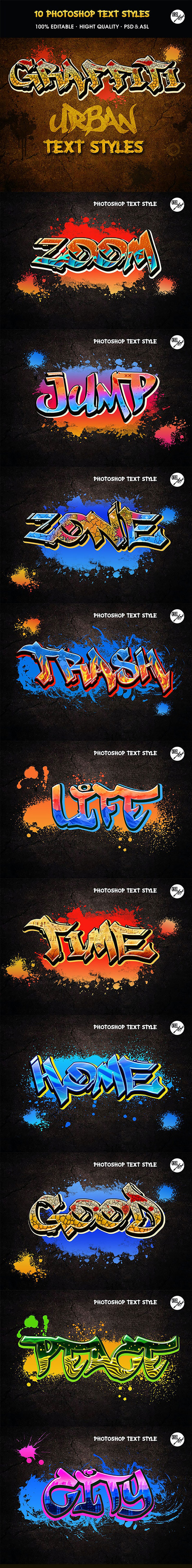 复古卡通涂鸦ps文字样式