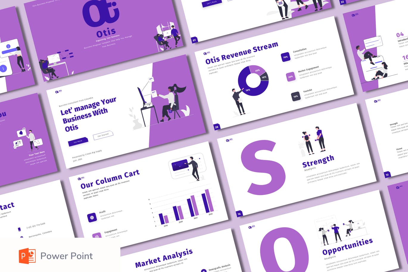 紫色商业计划项目提案PPT模板　