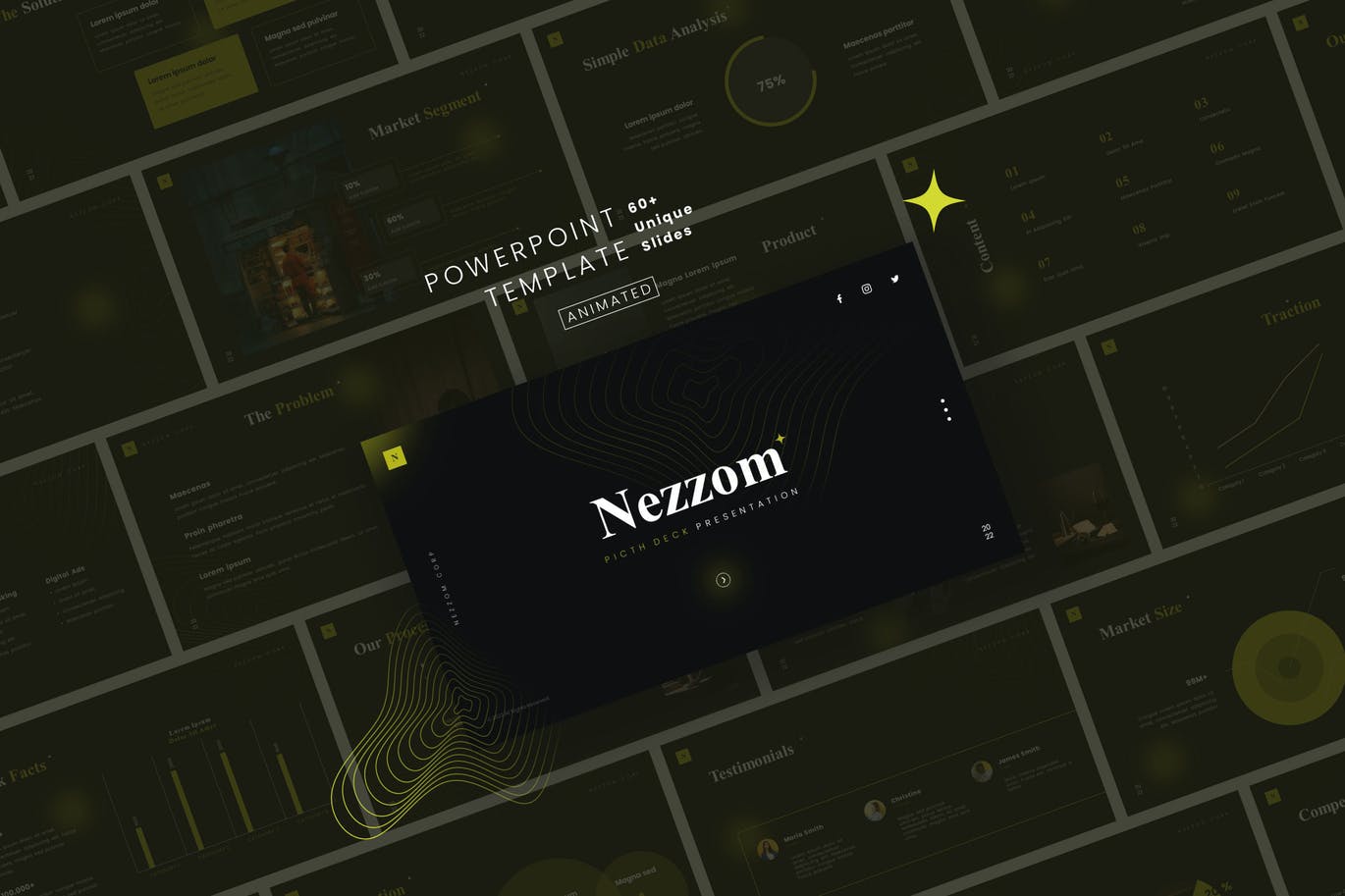 深色美学风格PPT模板PPT模板