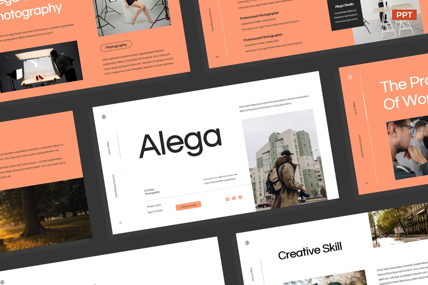 现代摄影公司PPT模板