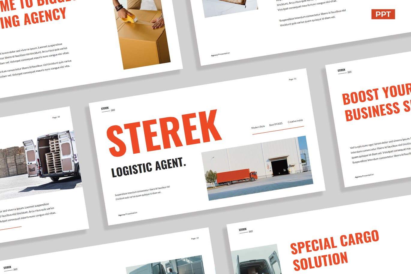 橙色商务风物流公司简介PPT模板