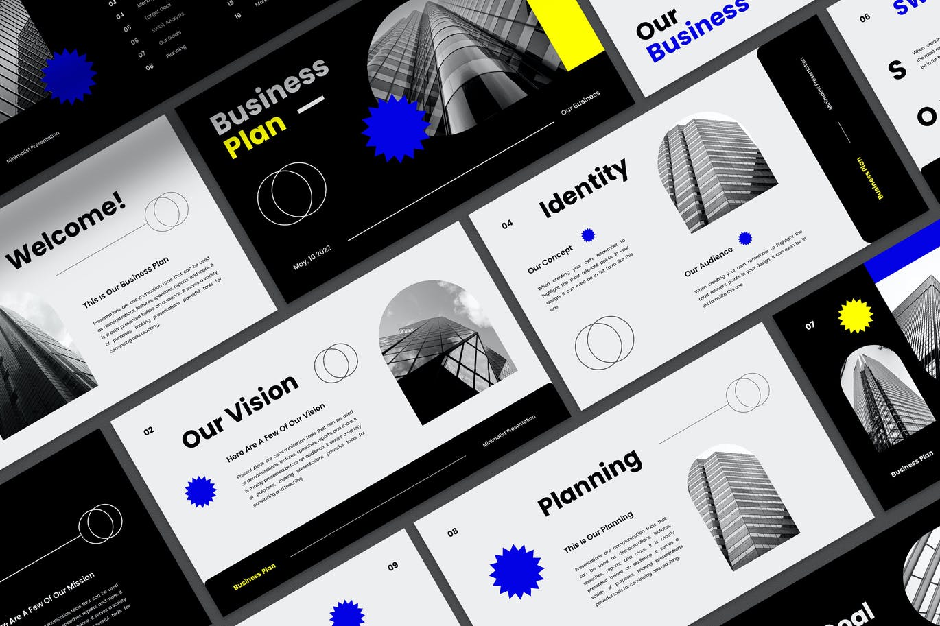 高端的极简主义商业计划书PPT模版