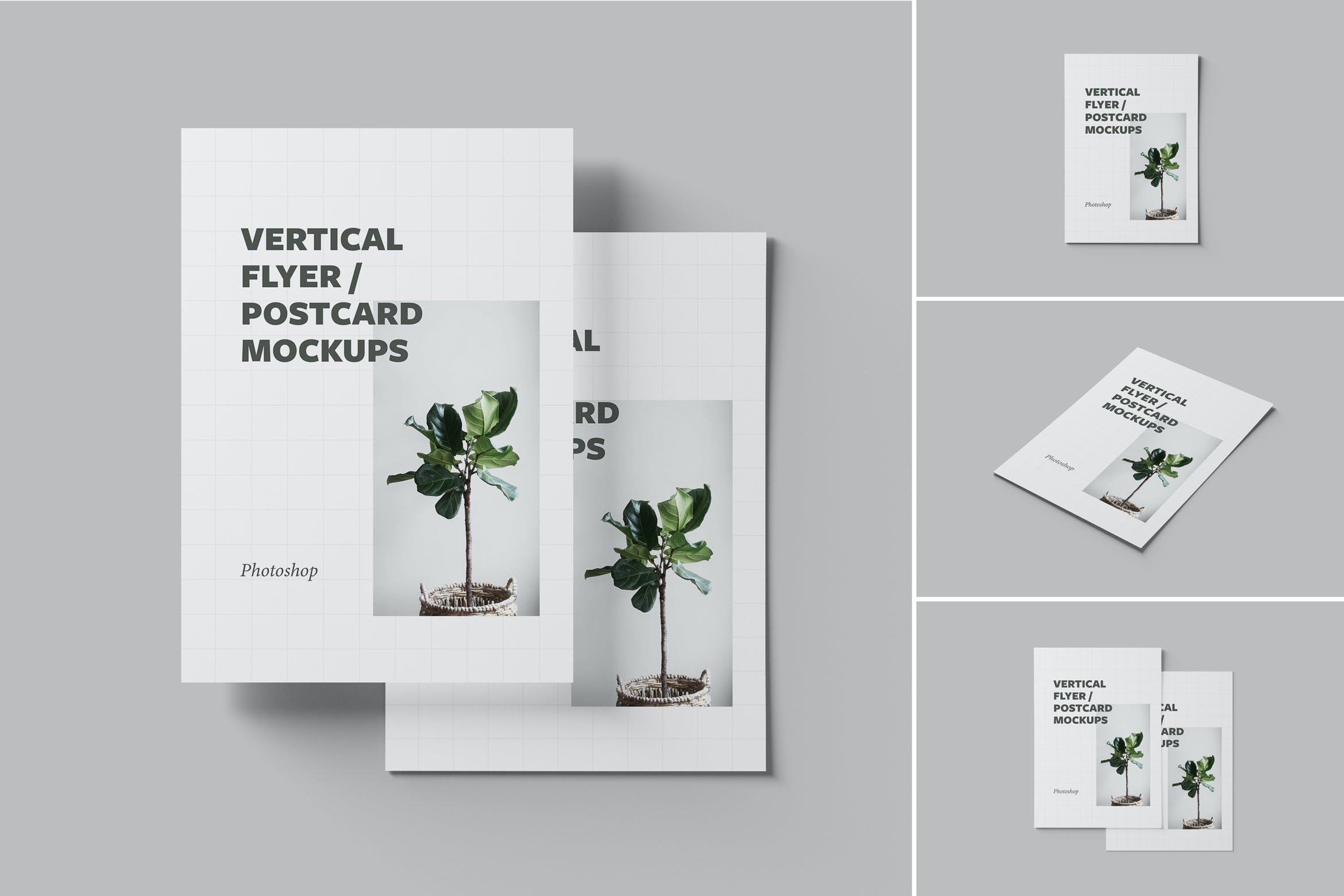竖版传单/明信片设计样机模板 Vertical Flyer / Postcard Mockups