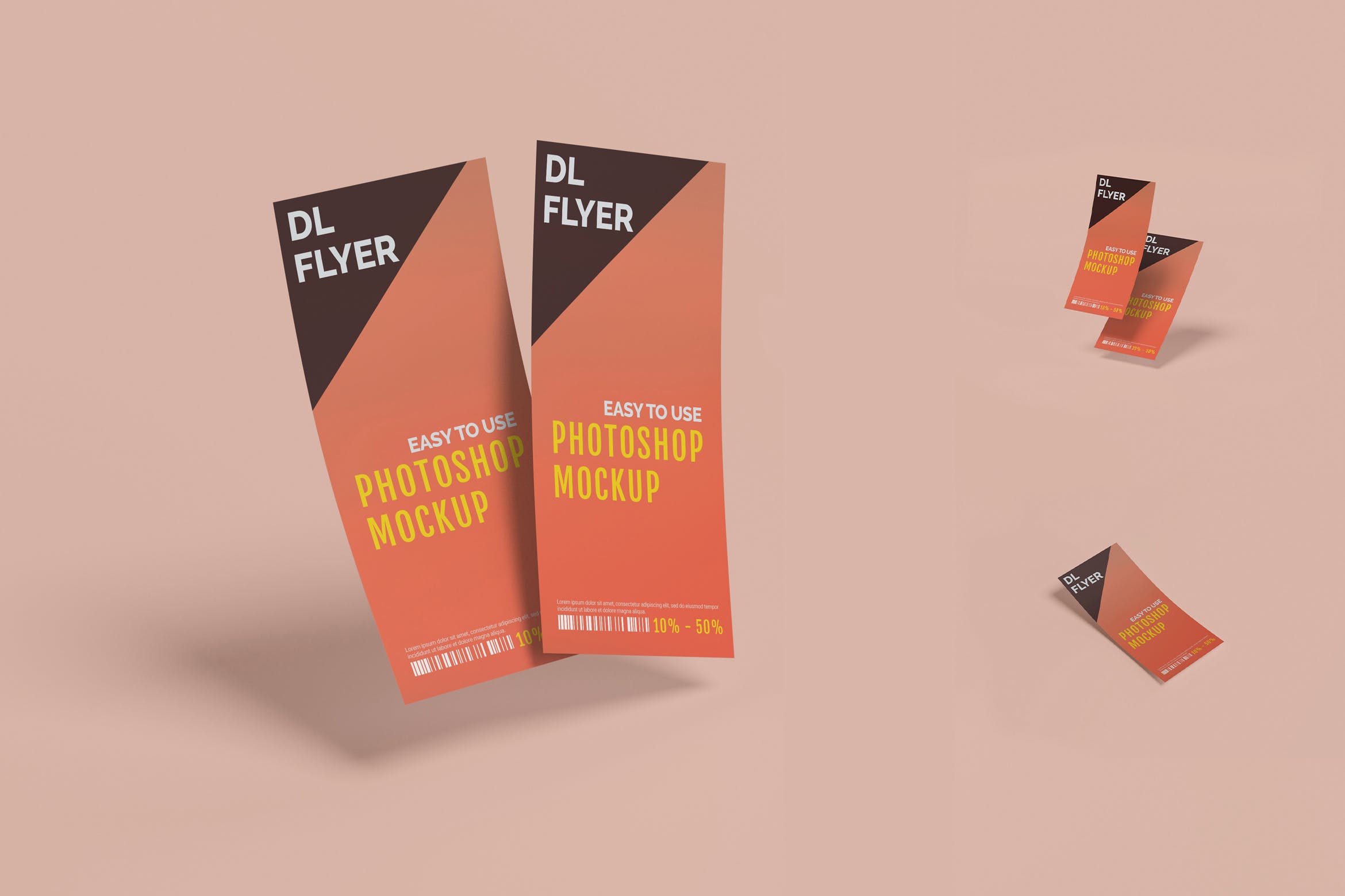 垂直DL尺寸广告传单设计样机 DL Flyer Mockup Vertical