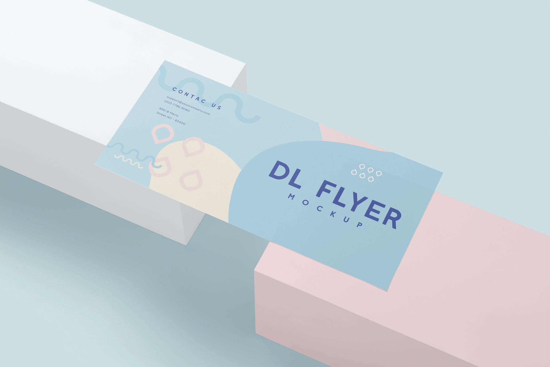 DL尺寸广告传单票券样机模板 DL Horizontal Flyer Mockups