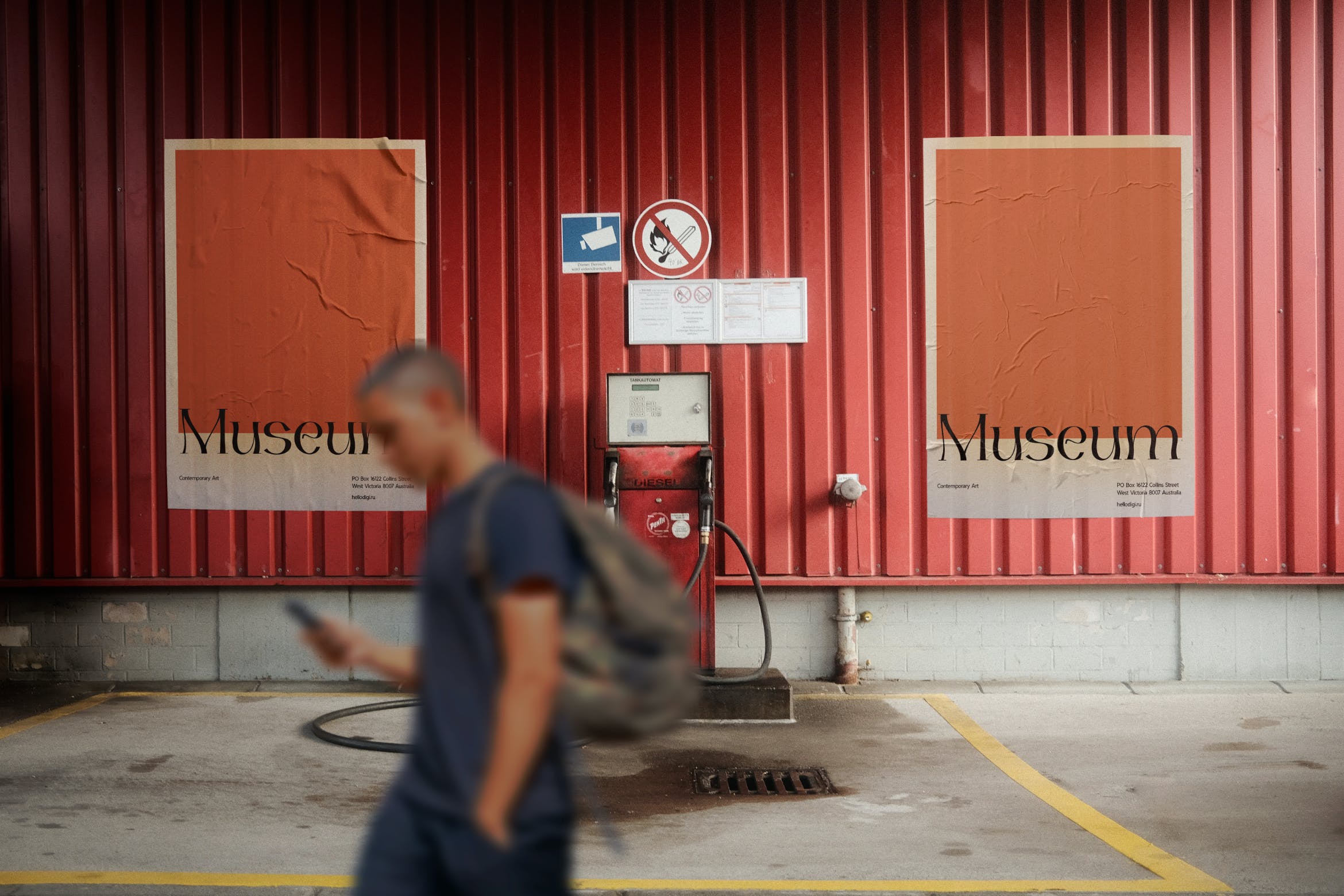 真实场景街道墙体海报展示样机v7 Wall Poster Mockup