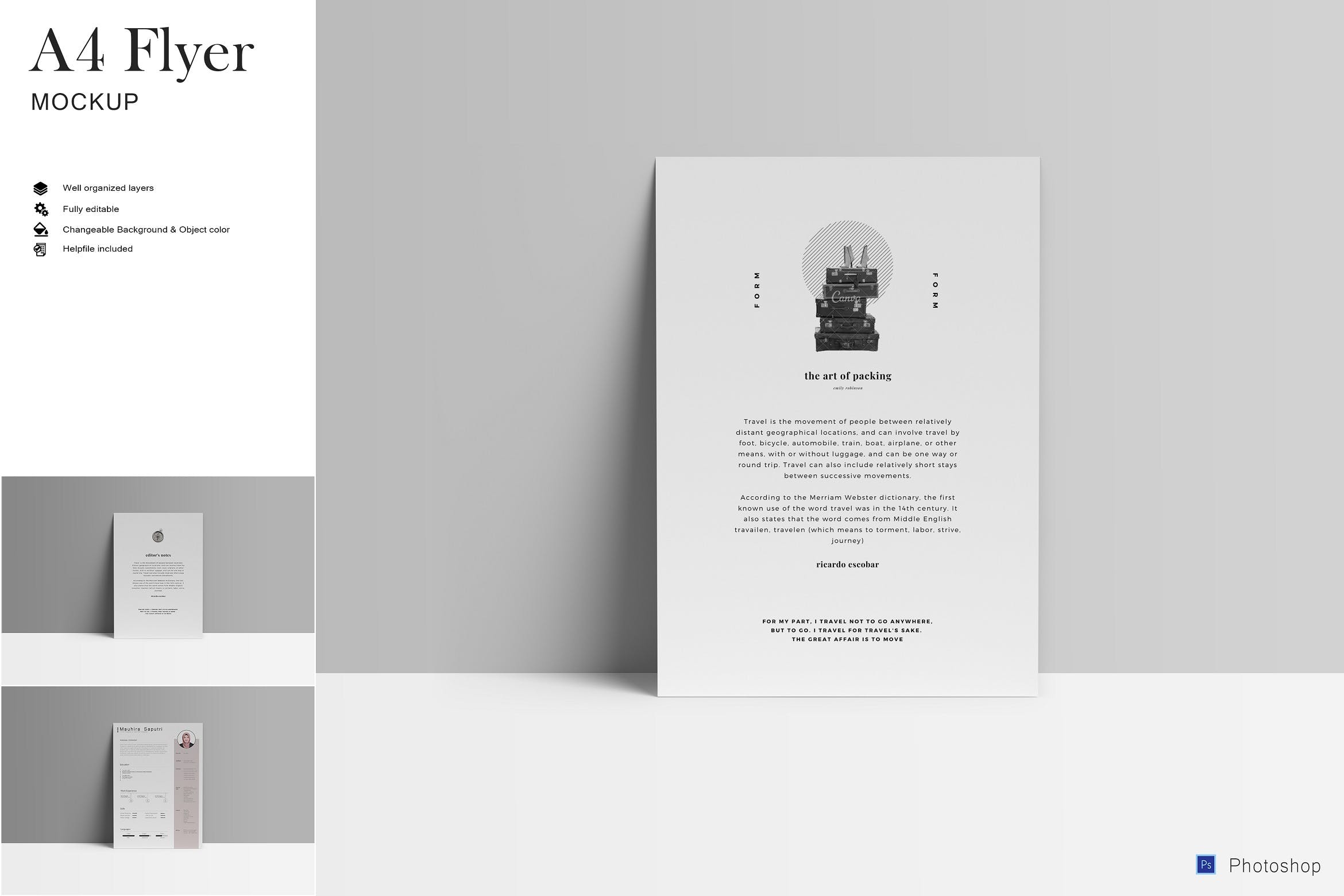 A4传单海报样机 A4 Flyer Mockup