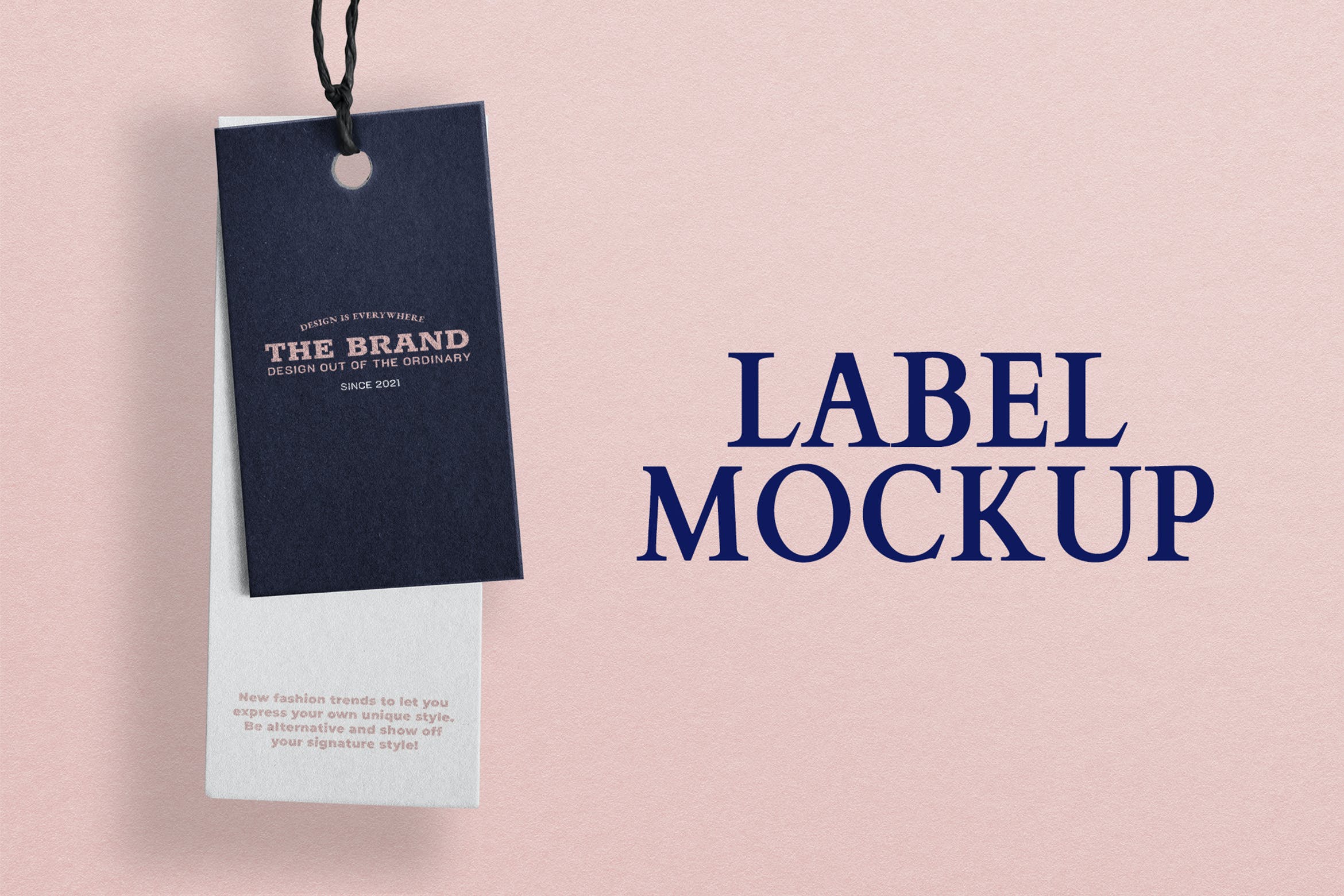 粉红色柔和背景价格吊牌标签样机模板 Label tags mockup with pink pastel background