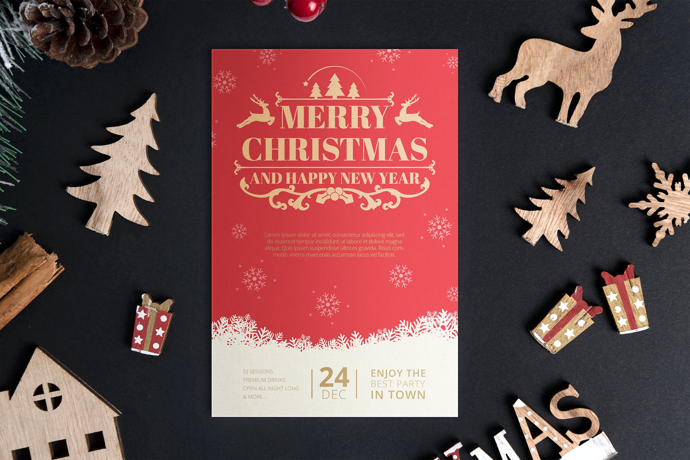 圣诞贺卡/海报样机 Christmas Card Mockup
