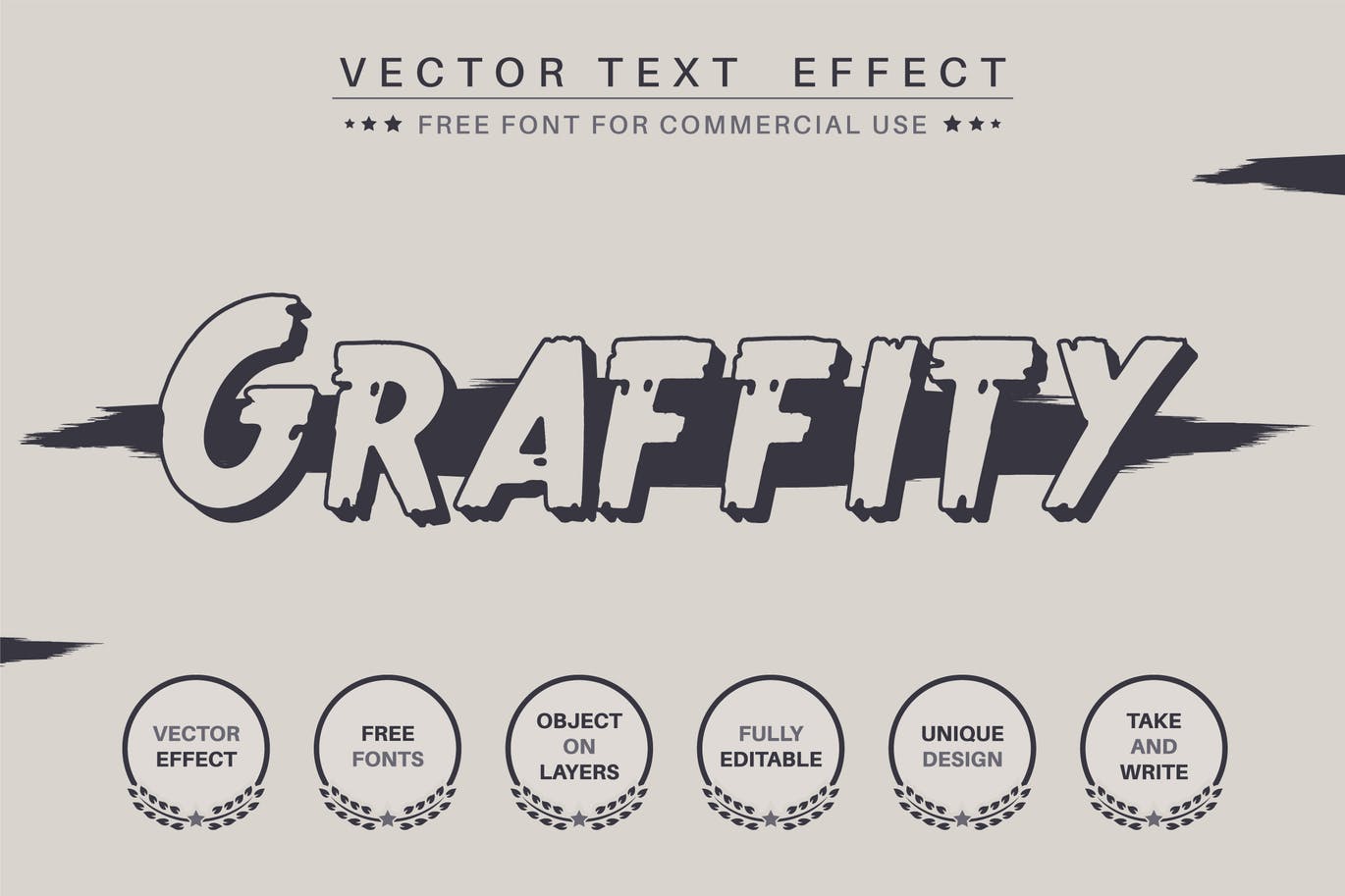 时尚高端可爱的涂鸦风格矢量AI格式图层样式-AI,EPS